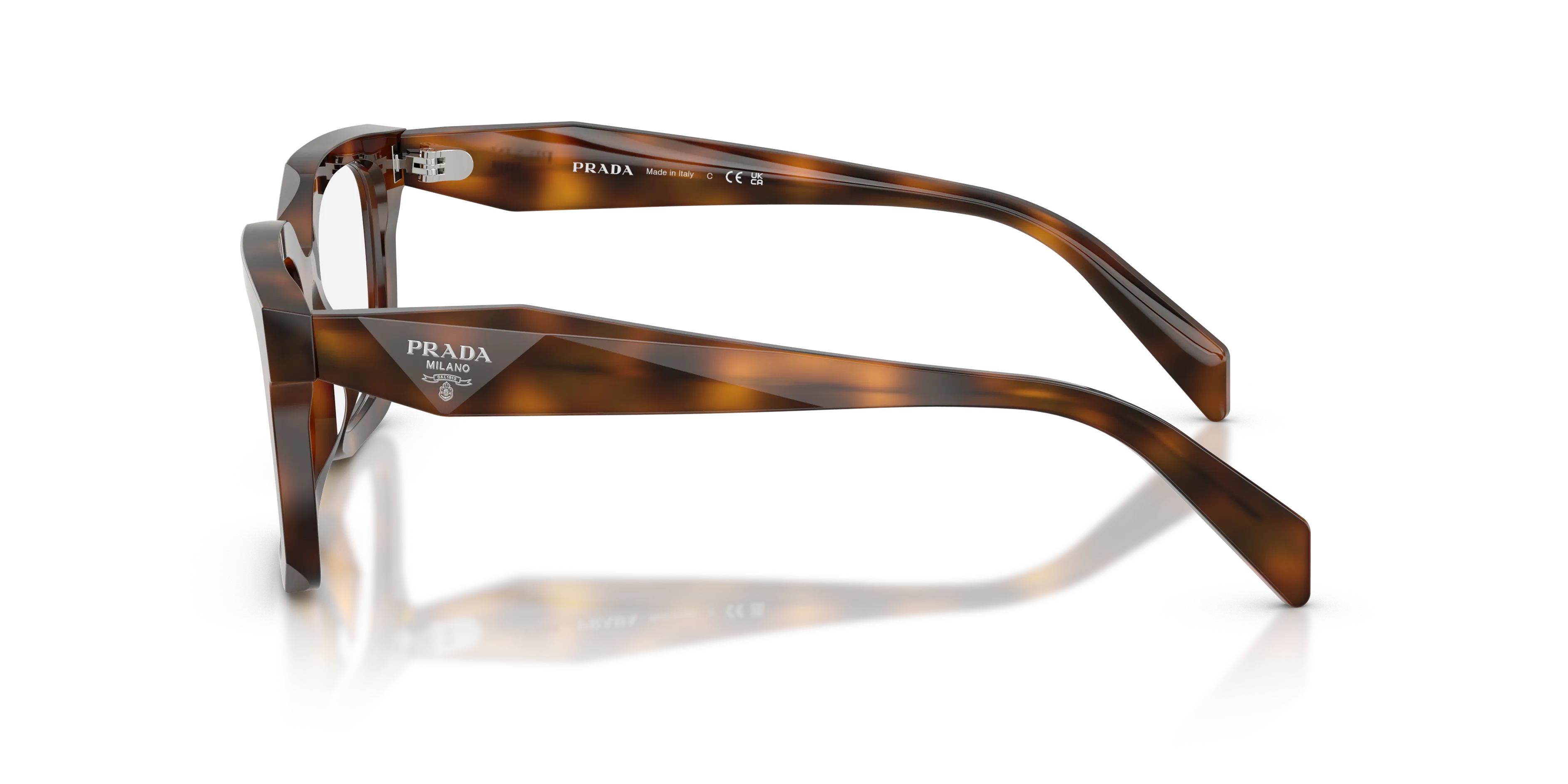 Prada PR C08V 20D1O1 Montature da vista Acetato Havana Geometrica Normale - immagine 4