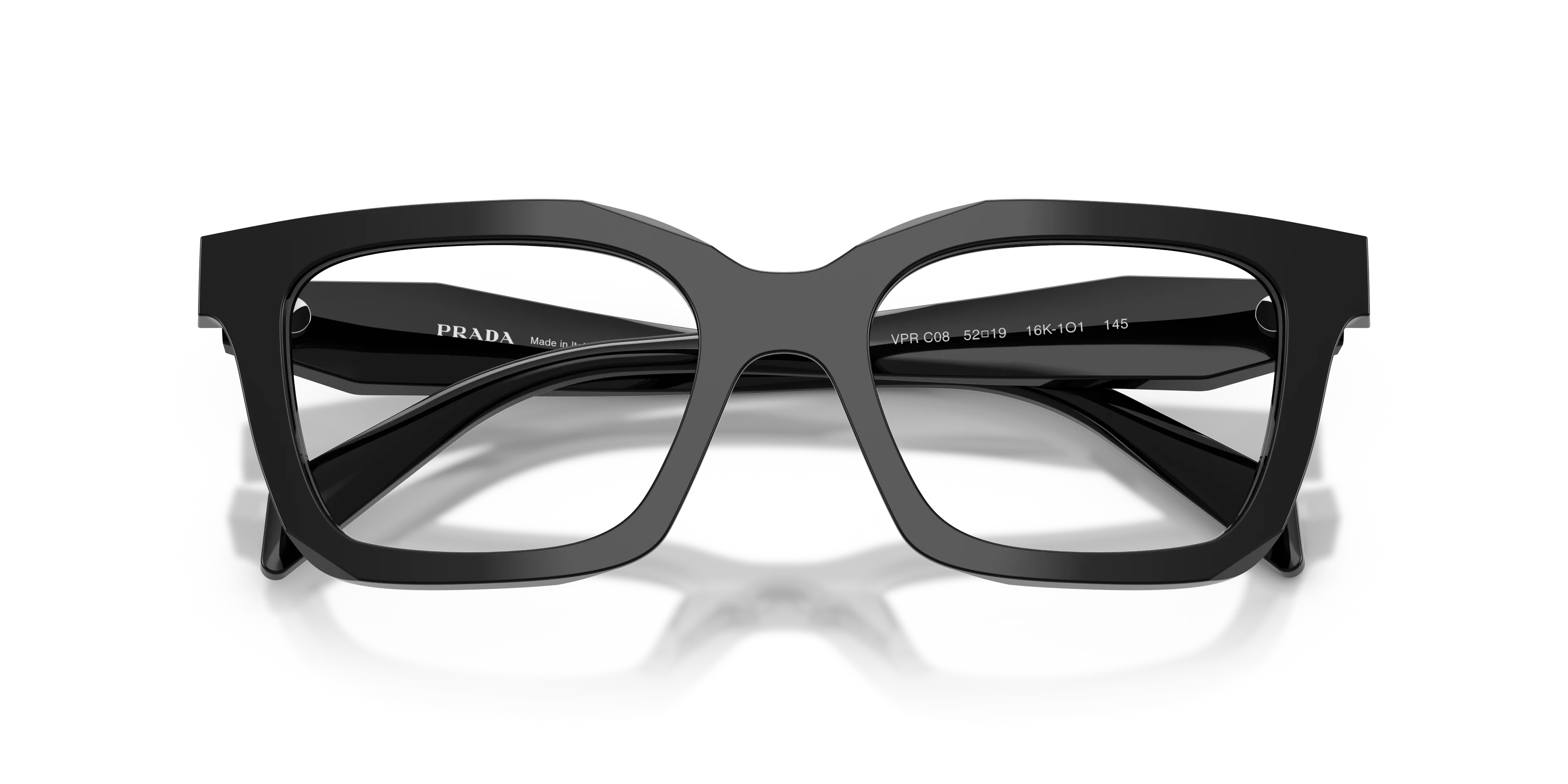 Prada PR C08V 16K1O1 Montature da vista Acetato Nero Geometrica Normale - immagine 2