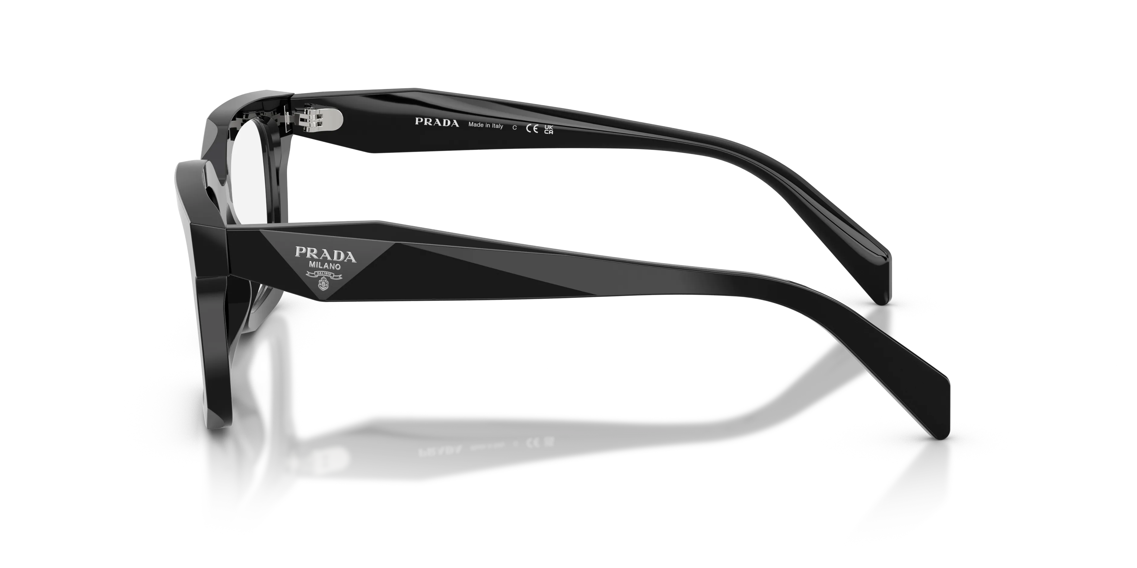 Prada PR C08V 16K1O1 Montature da vista Acetato Nero Geometrica Normale - immagine 4