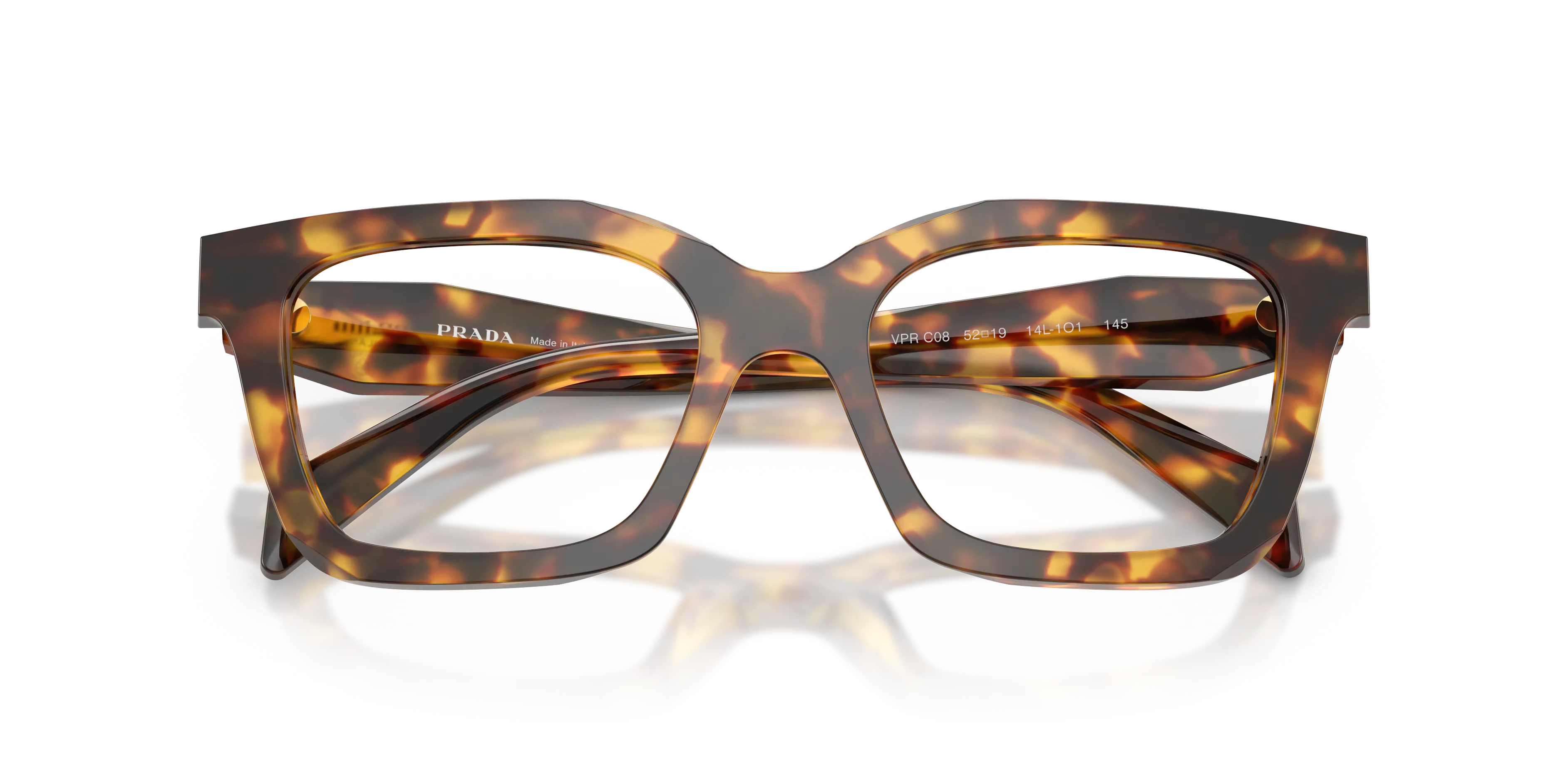 Prada PR C08V 14L1O1 Montature da vista Acetato Tartaruga Geometrica Normale - immagine 2