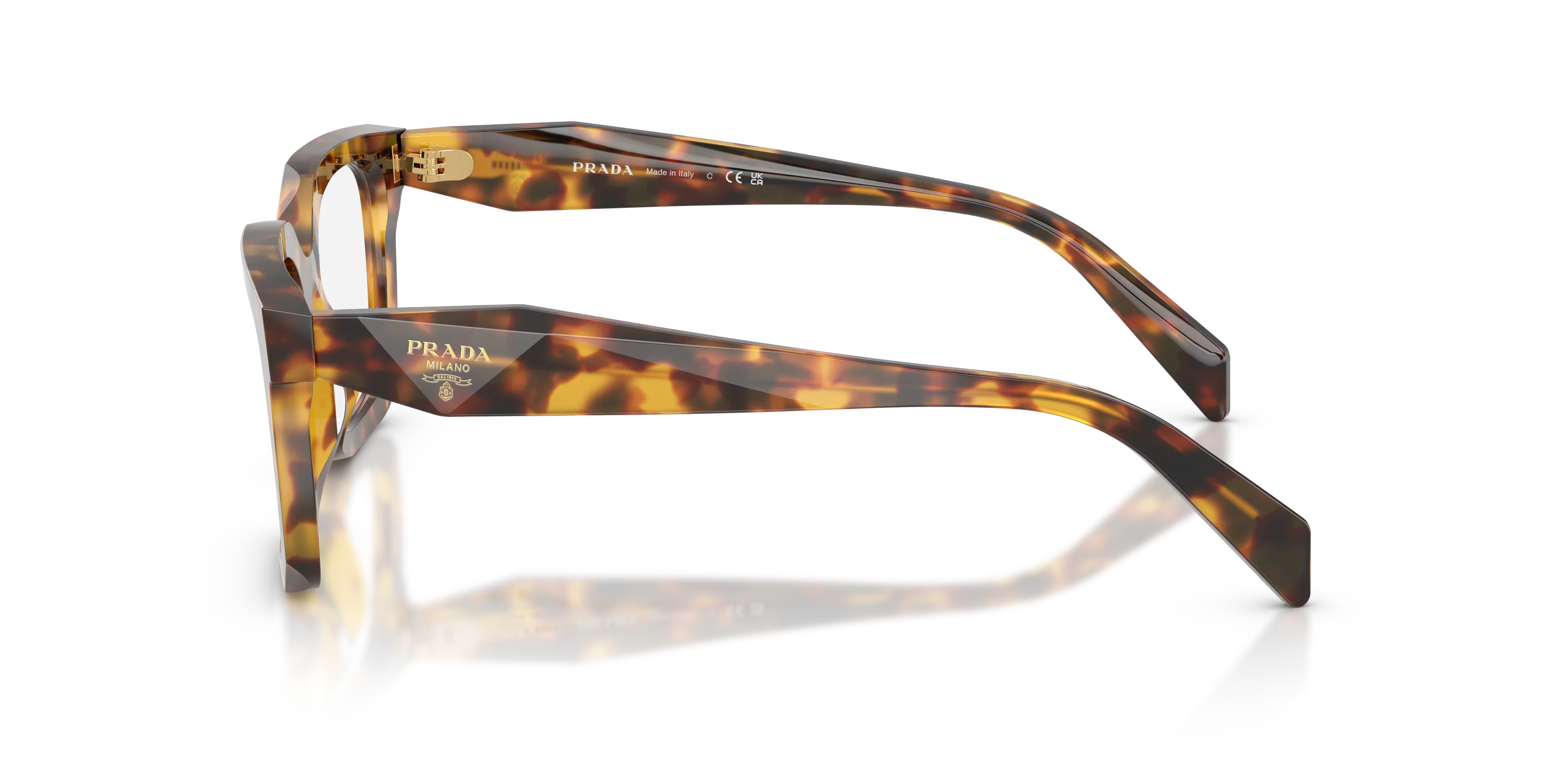 Prada PR C08V 14L1O1 Montature da vista Acetato Tartaruga Geometrica Normale - immagine 4