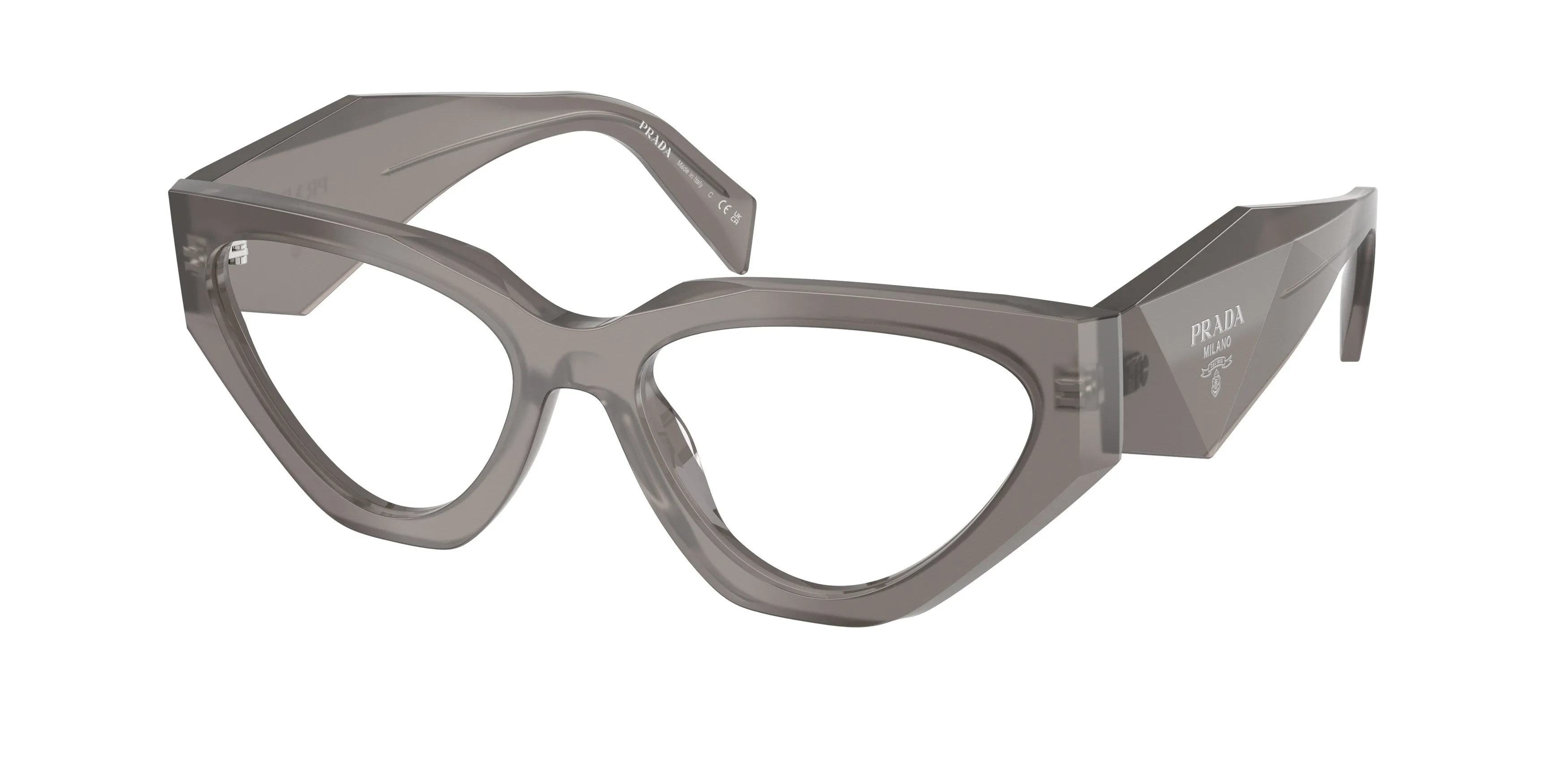 Prada PR C07V 27G1O1 Montature da vista Acetato Grigio Geometrica Normale - immagine 1