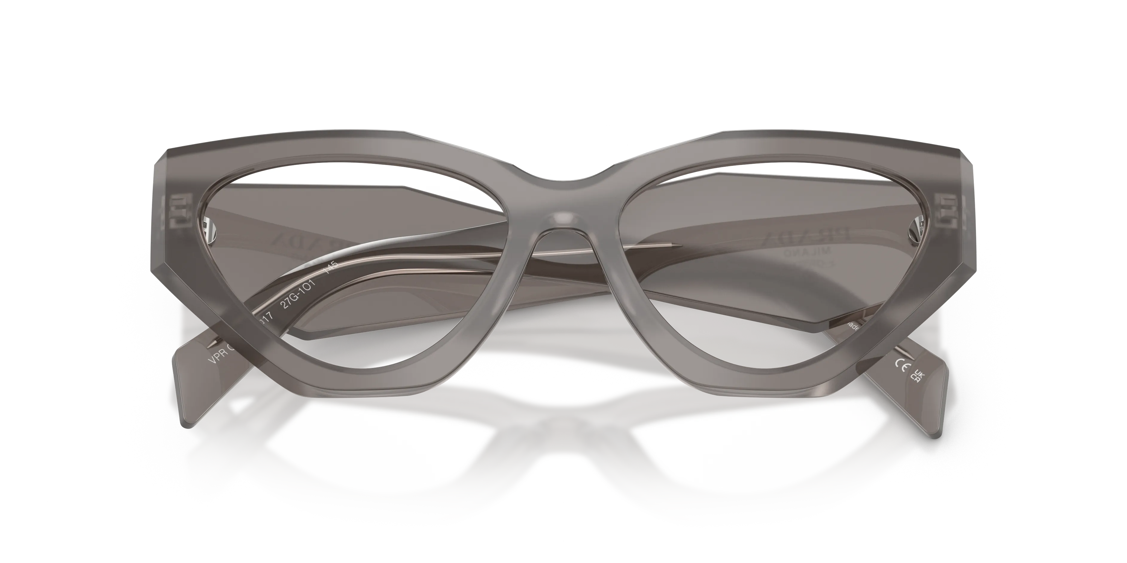 Prada PR C07V 27G1O1 Montature da vista Acetato Grigio Geometrica Normale - immagine 2