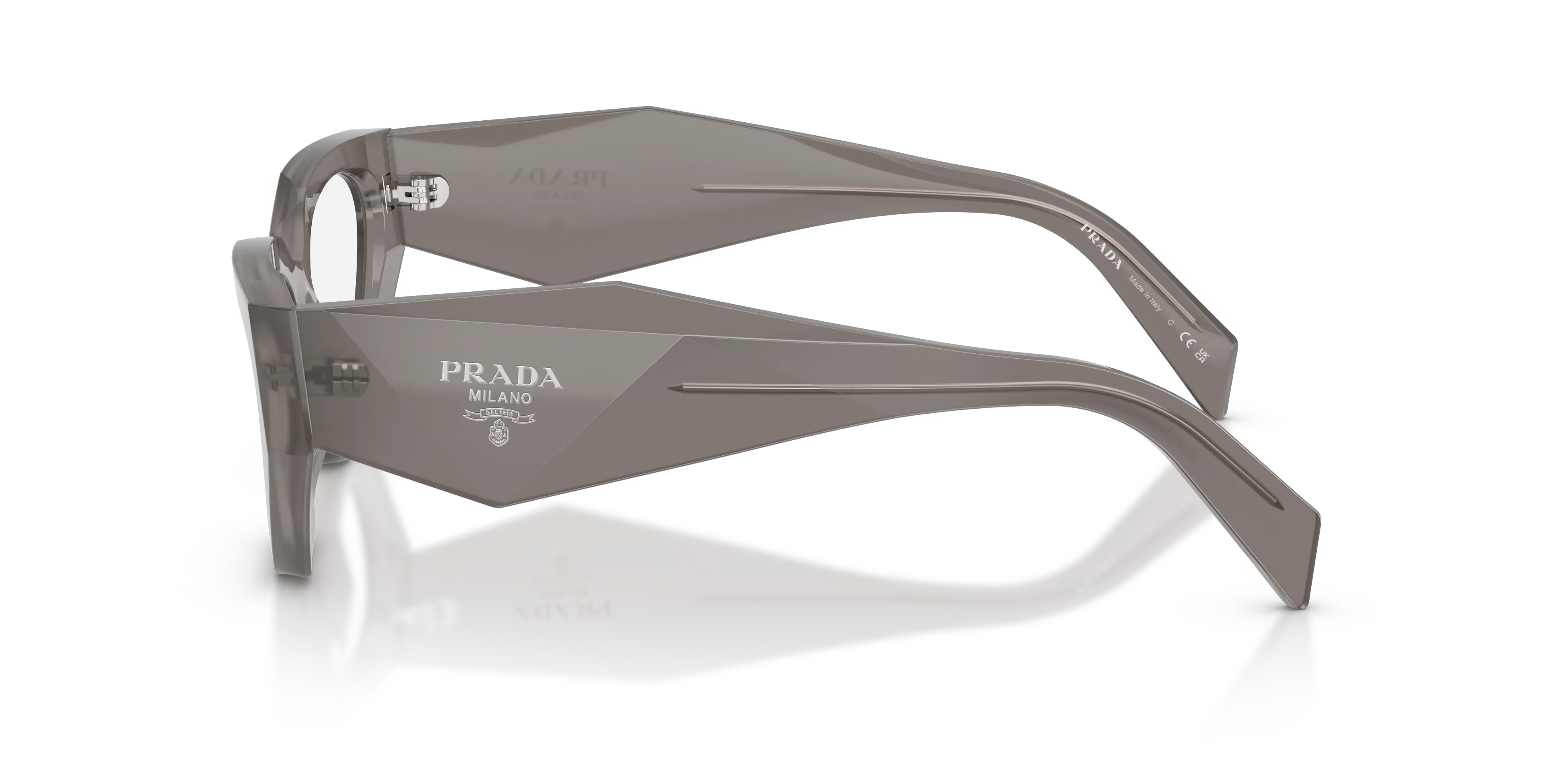 Prada PR C07V 27G1O1 Montature da vista Acetato Grigio Geometrica Normale - immagine 4