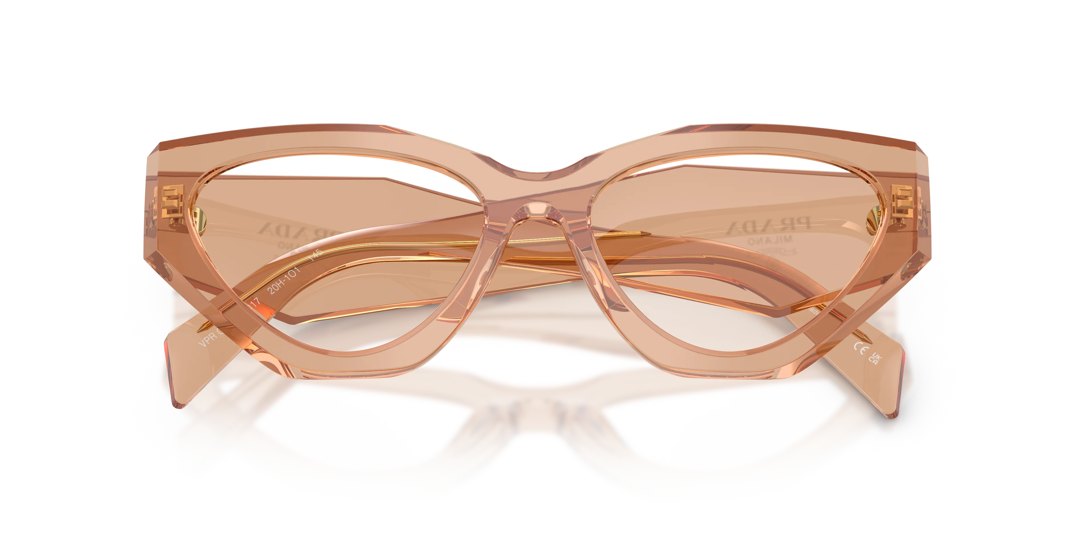 Prada PR C07V 20H1O1 Montature da vista Acetato Marrone Geometrica Normale - immagine 2