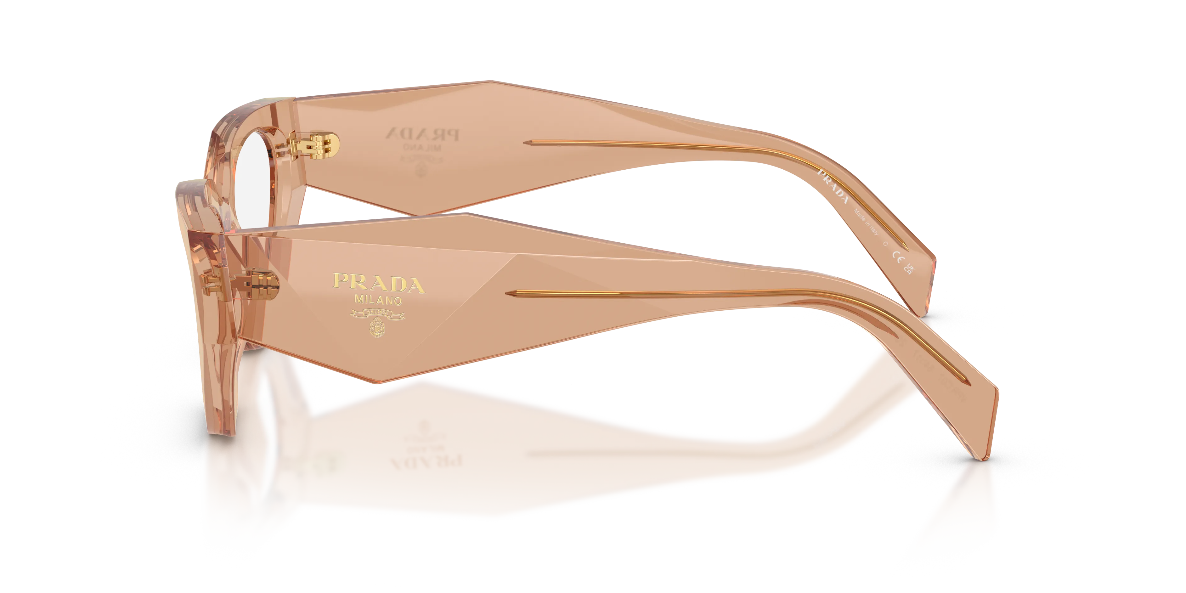 Prada PR C07V 20H1O1 Montature da vista Acetato Marrone Geometrica Normale - immagine 4