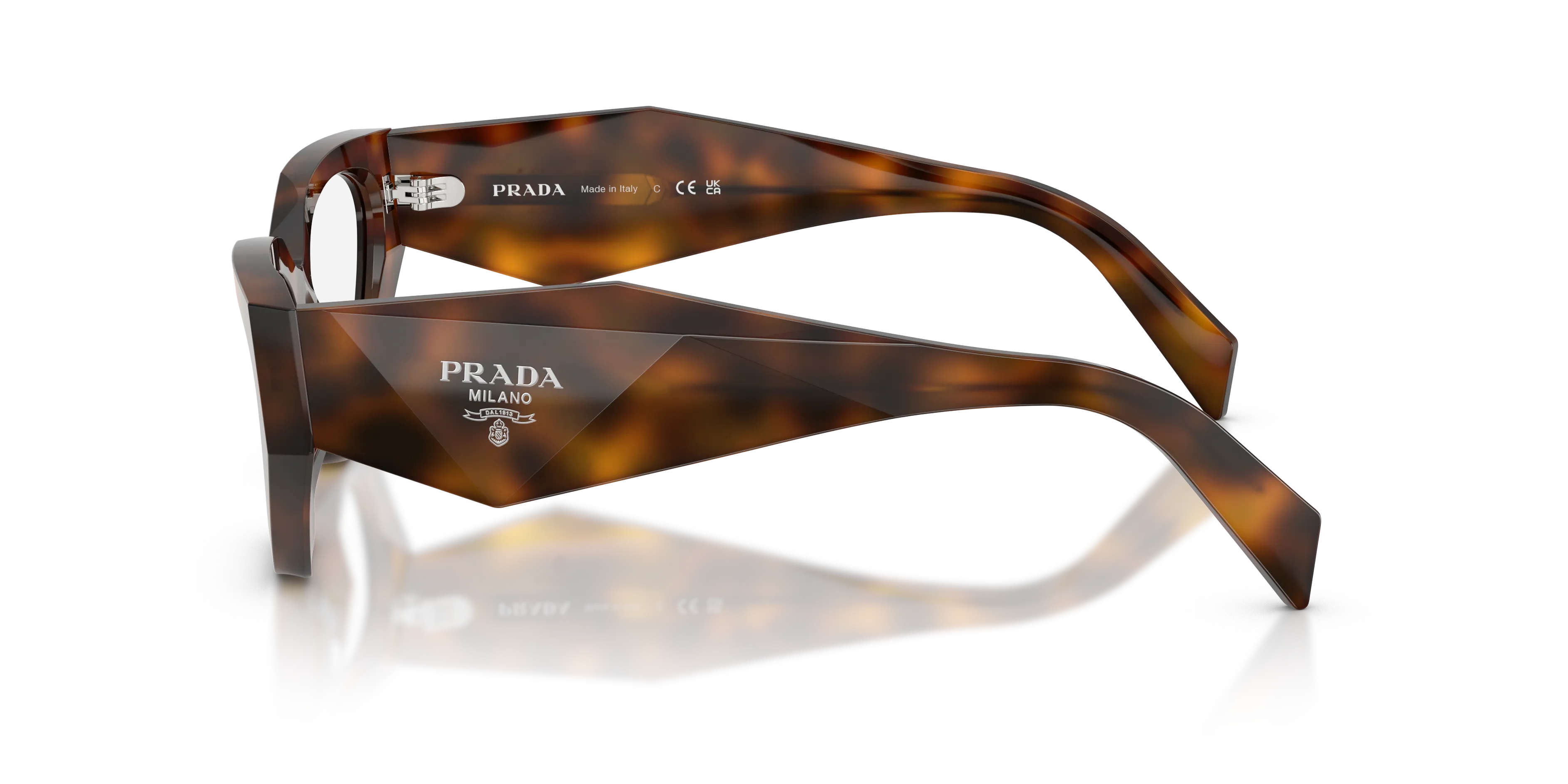 Prada PR C07V 20D1O1 Montature da vista Acetato Havana Geometrica Normale - immagine 4