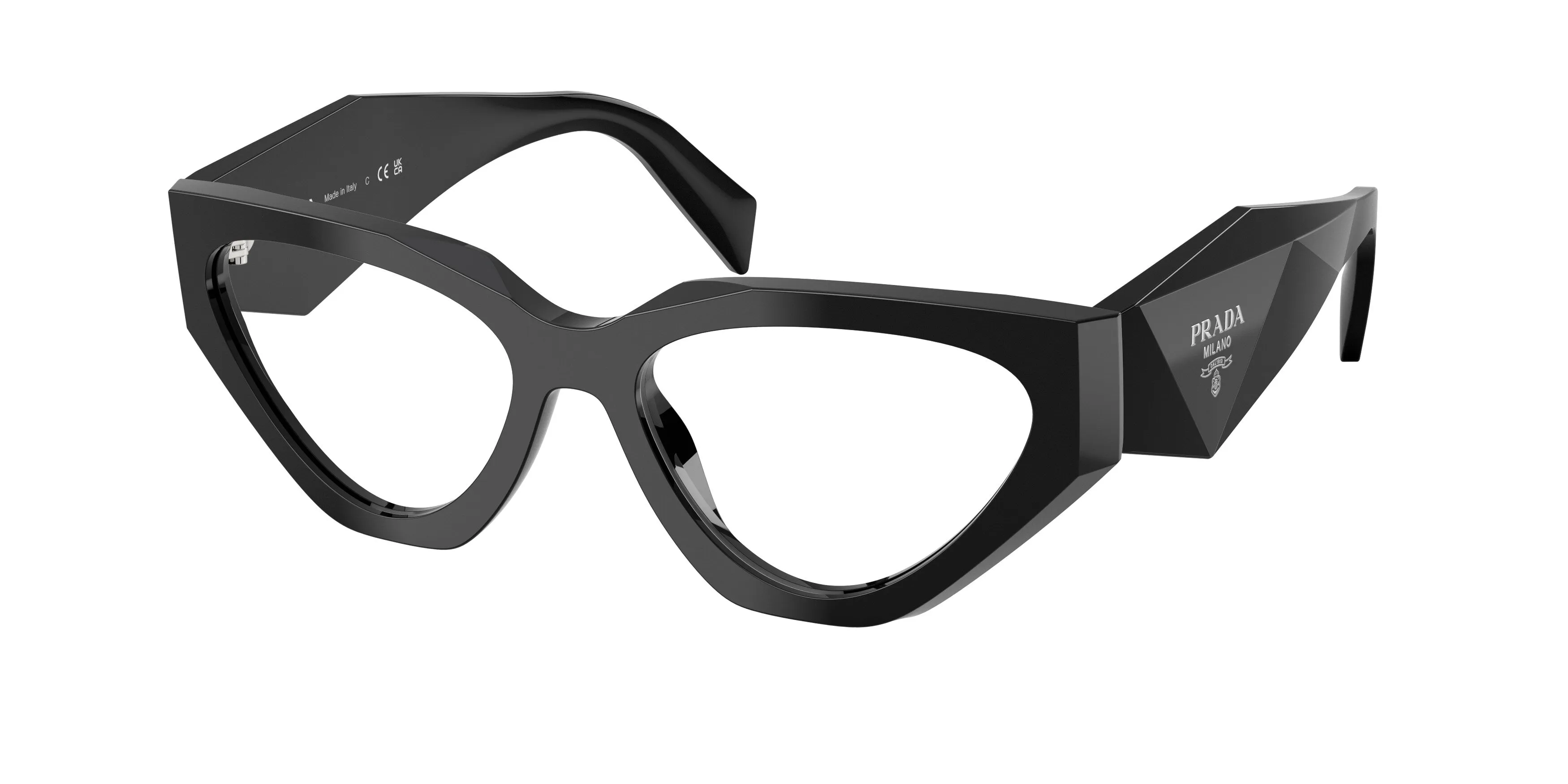 Prada PR C07V 16K1O1 Montature da vista Acetato Nero Geometrica Normale - immagine 1
