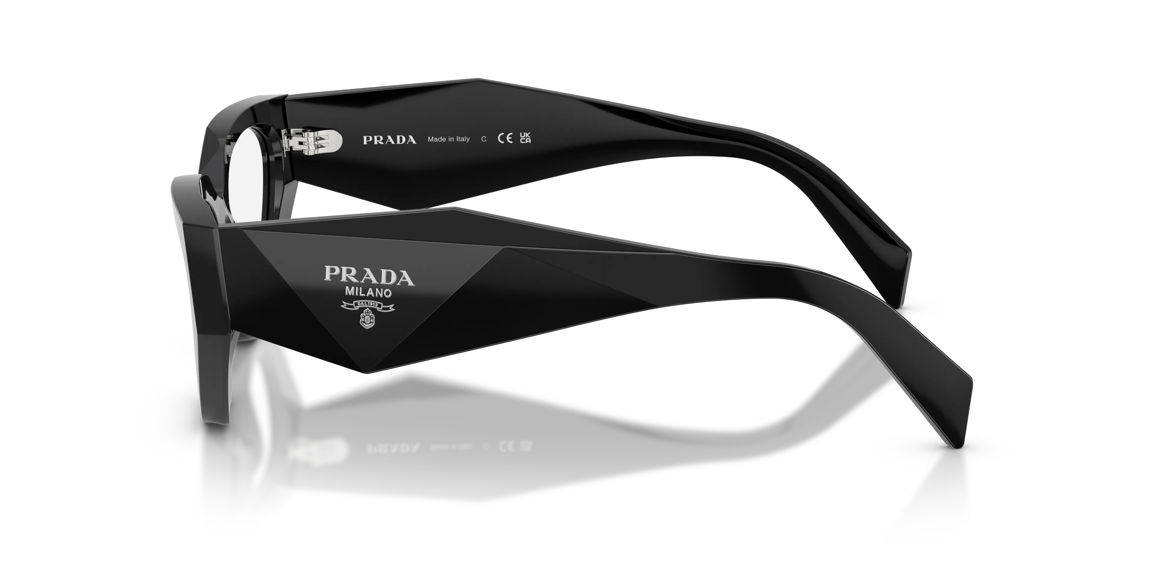 Prada PR C07V 16K1O1 Montature da vista Acetato Nero Geometrica Normale - immagine 4