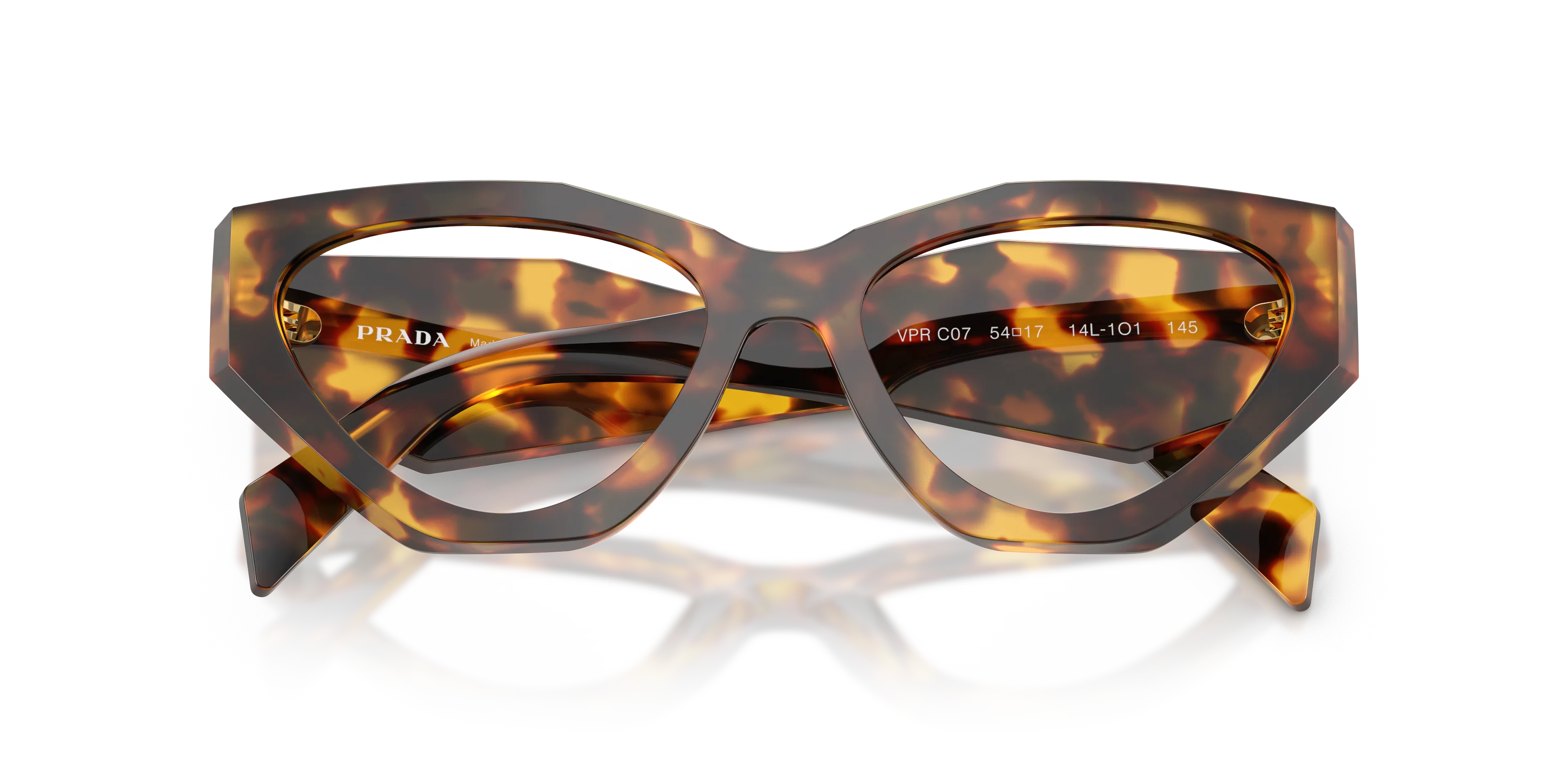 Prada PR C07V 14L1O1 Montature da vista Acetato Tartaruga Geometrica Normale - immagine 2