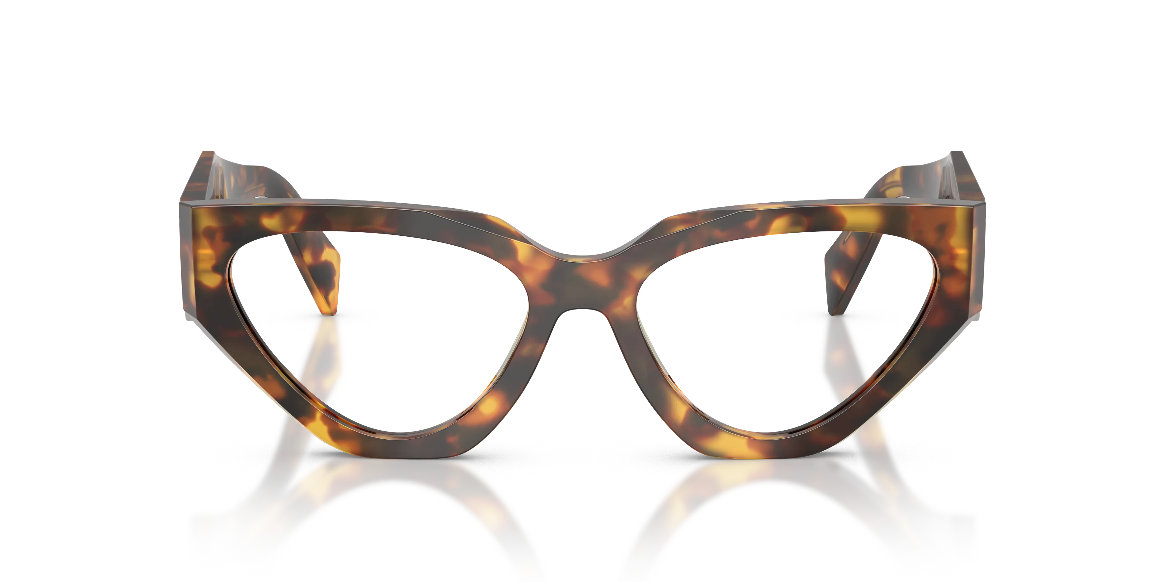 Prada PR C07V 14L1O1 Montature da vista Acetato Tartaruga Geometrica Normale - immagine 3