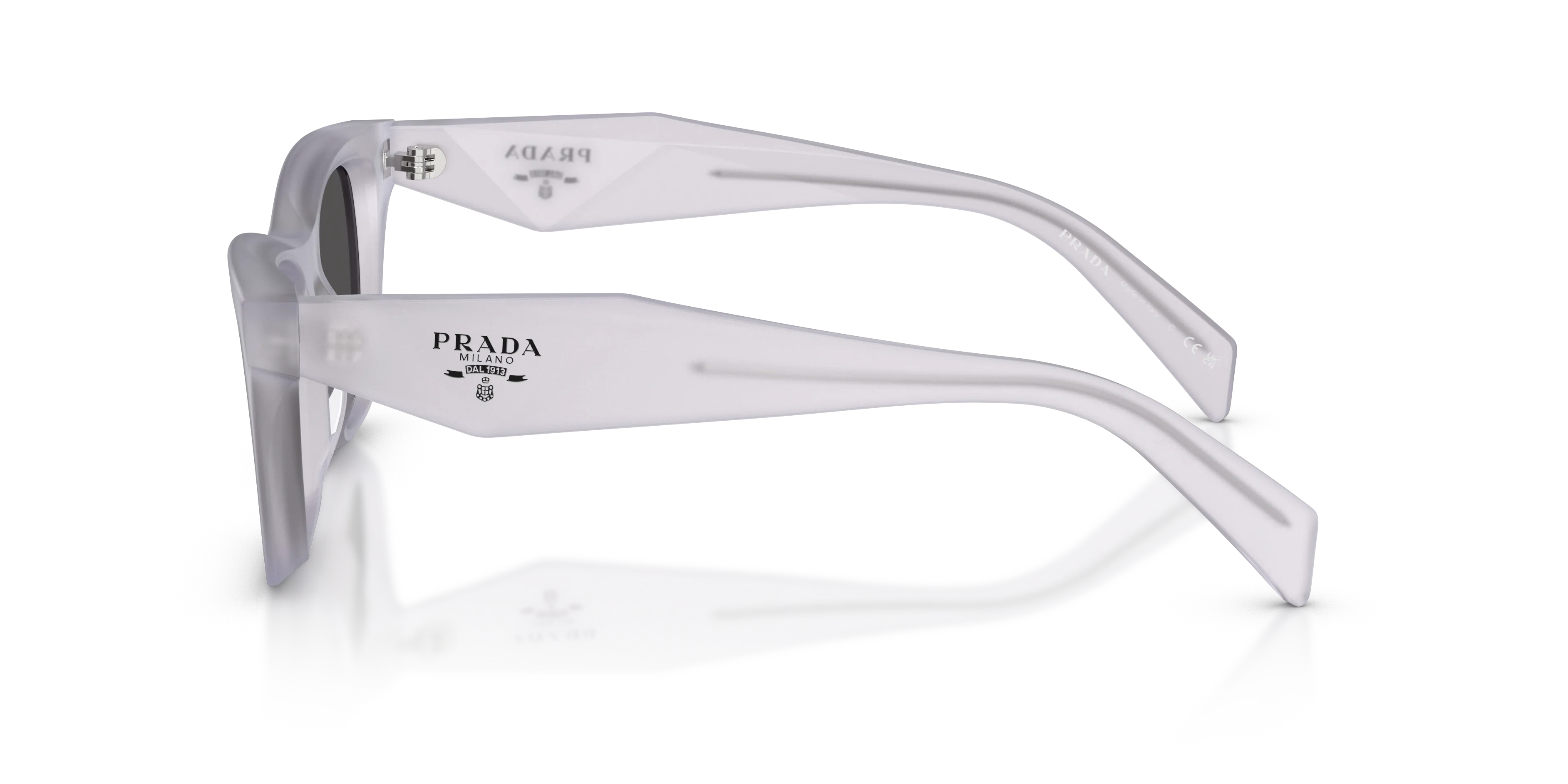 Prada PR C07S 22G08Z Occhiali da sole Acetato Trasparente Grigio Farfalla Normale - immagine 4