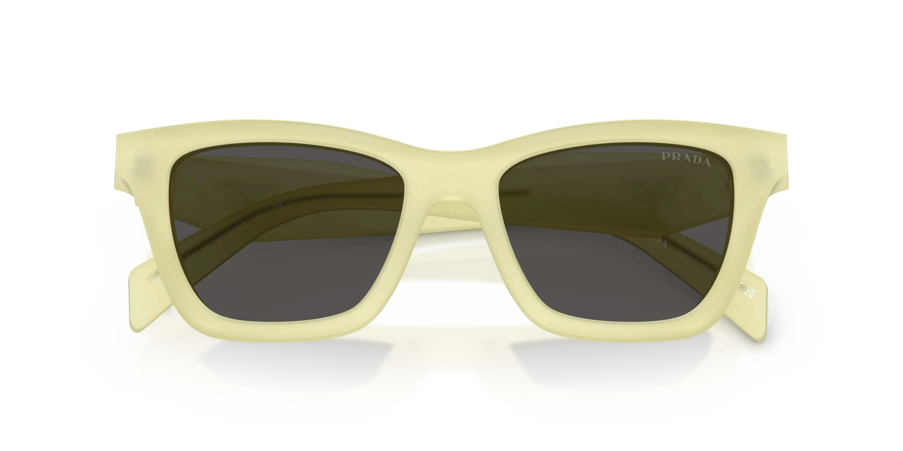 Prada PR C07S 21G08Z Occhiali da sole Acetato Giallo Grigio Farfalla Normale - immagine 2