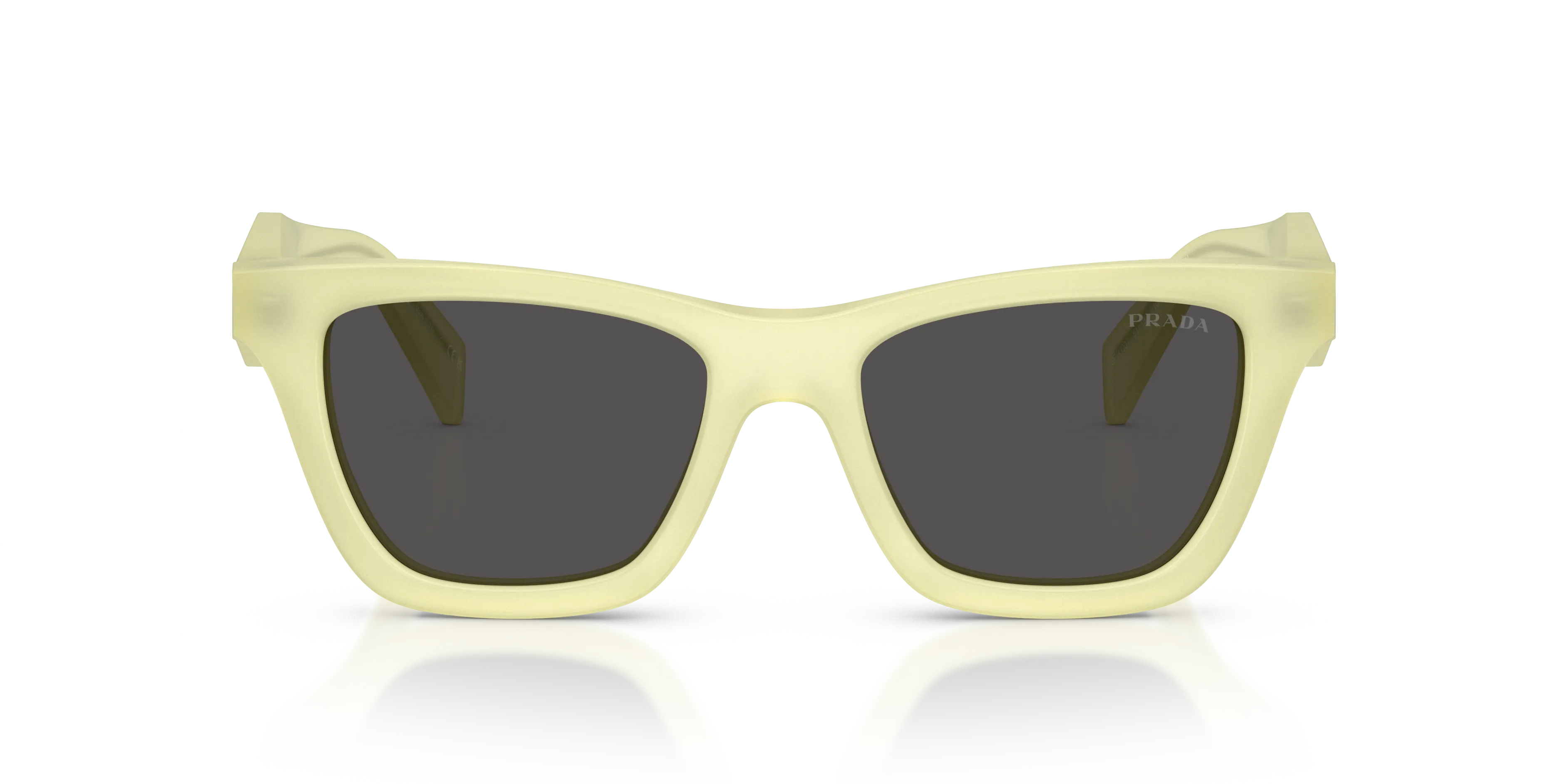 Prada PR C07S 21G08Z Occhiali da sole Acetato Giallo Grigio Farfalla Normale - immagine 3