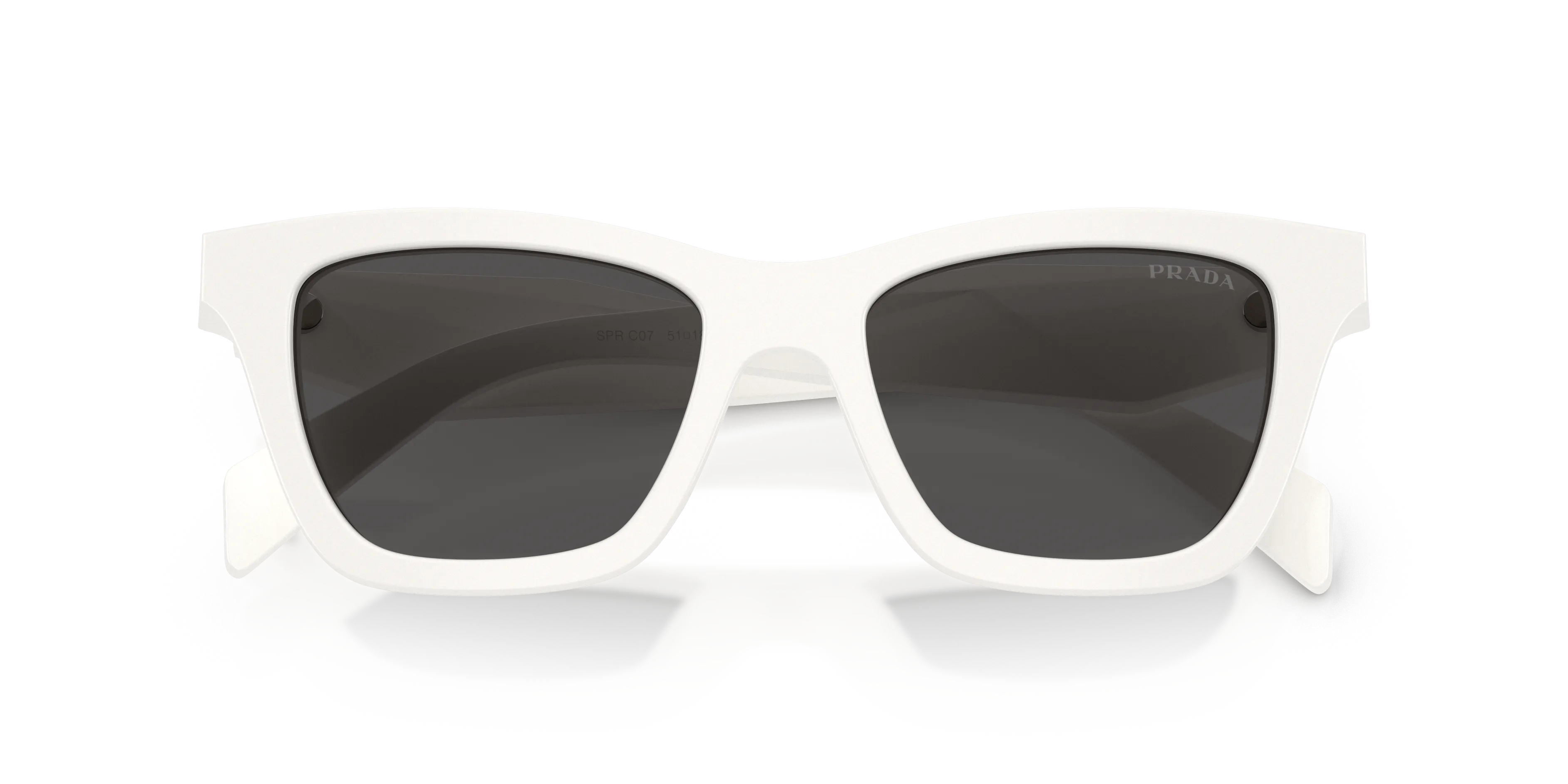 Prada PR C07S 17K08Z Occhiali da sole Acetato Bianco Grigio Farfalla Normale - immagine 2