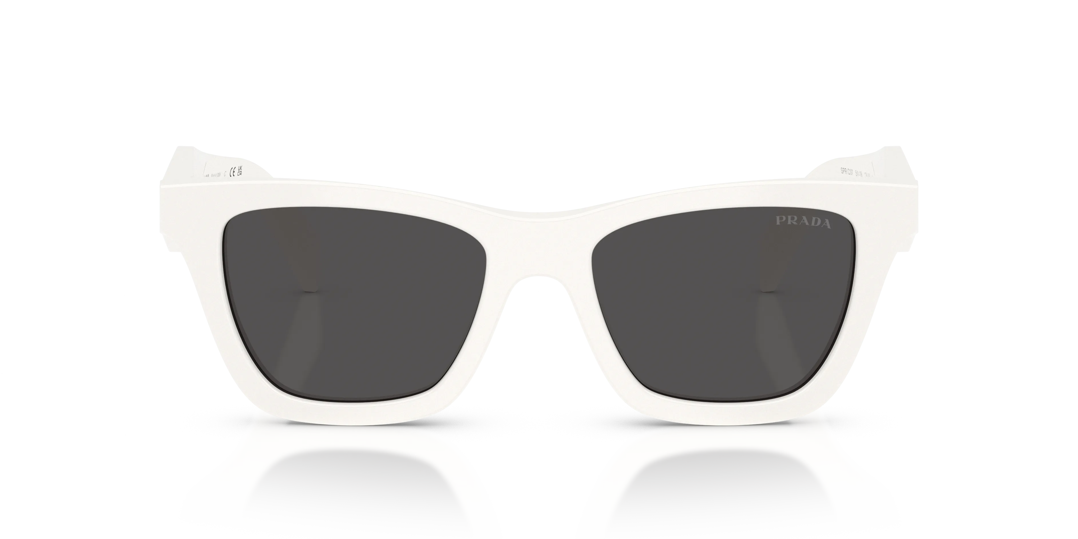 Prada PR C07S 17K08Z Occhiali da sole Acetato Bianco Grigio Farfalla Normale - immagine 3