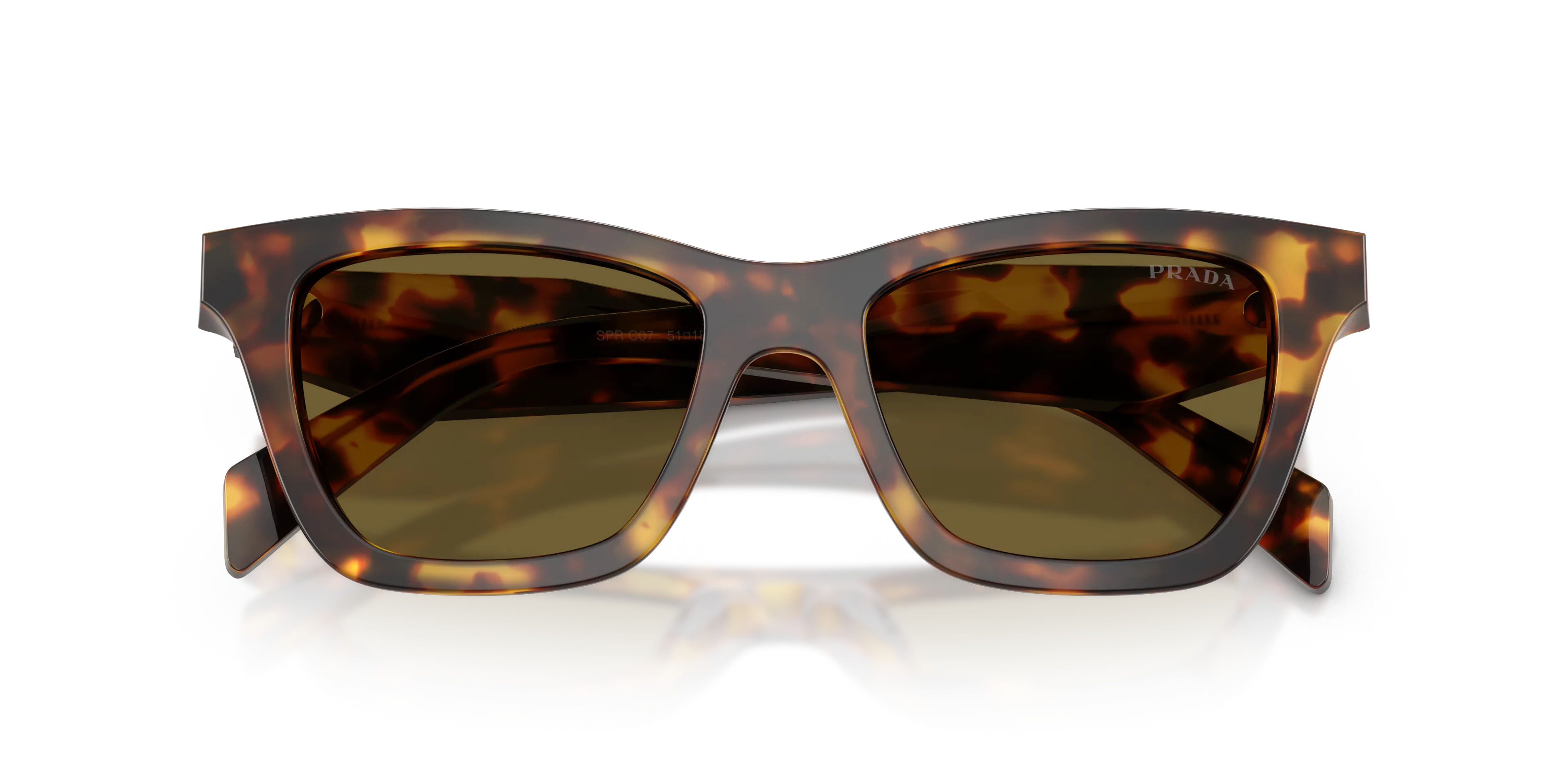 Prada PR C07S 14L09Z Occhiali da sole Acetato Tartaruga Marrone Farfalla Normale - immagine 2