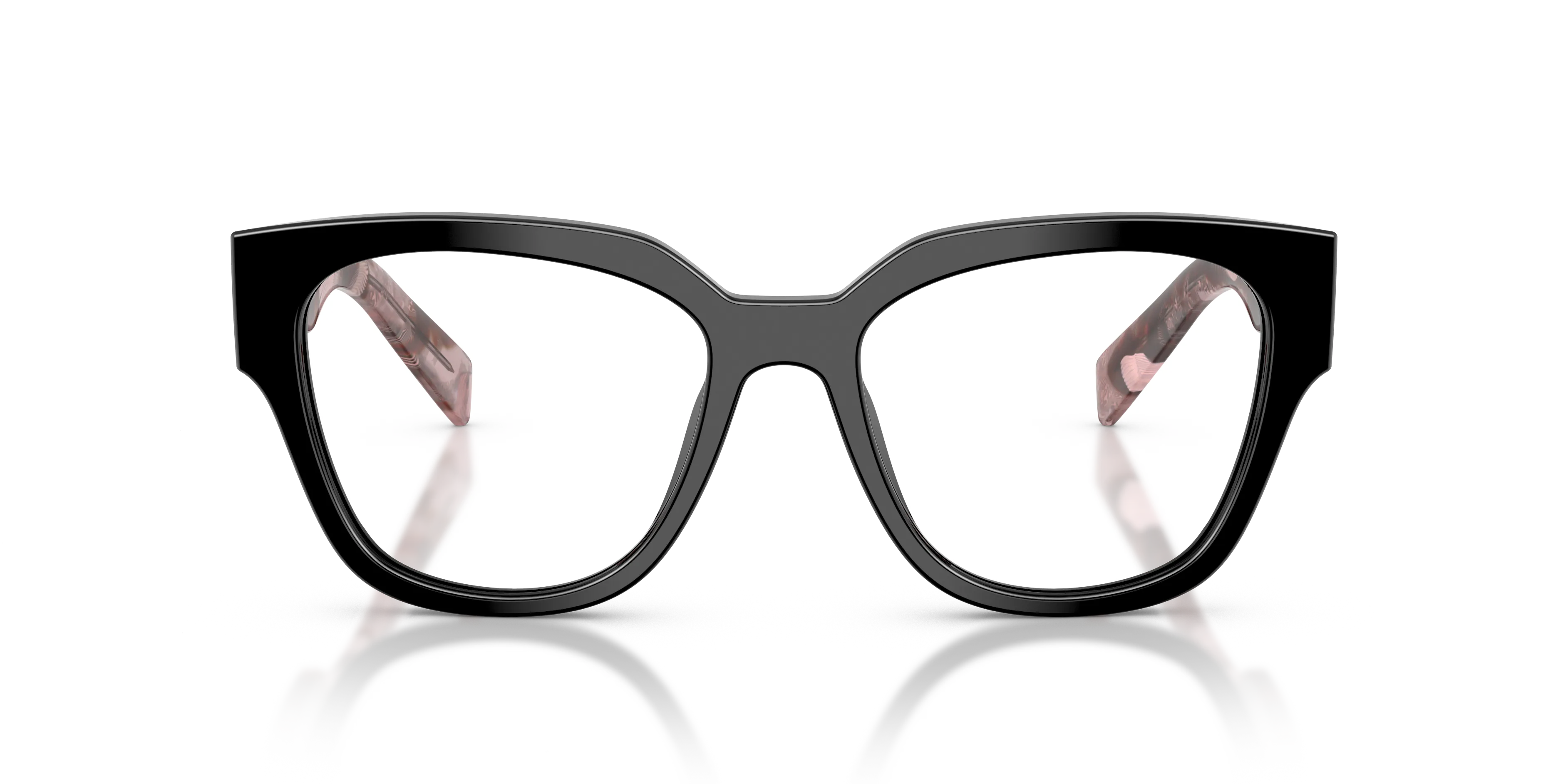 Prada PR C06V 28F1O1 Montature da vista Acetato Nero Rotonda Normale - immagine 3