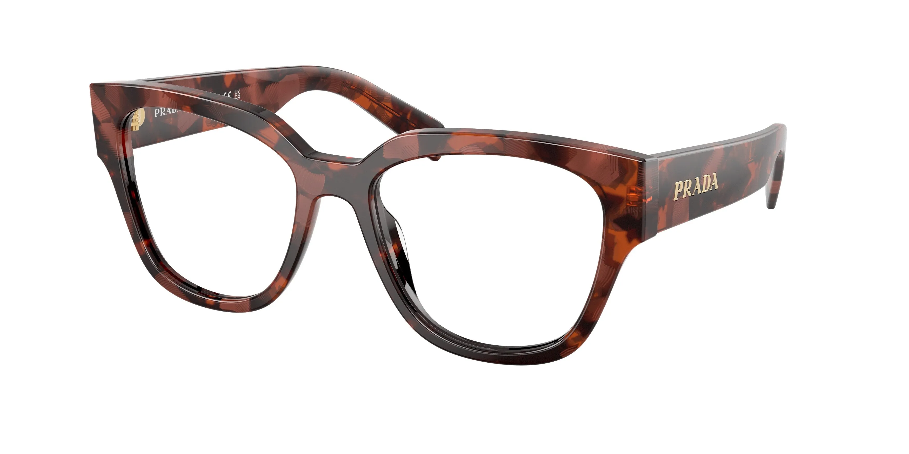 Prada PR C06V 23F1O1 Montature da vista Acetato Tartaruga Rotonda Normale - immagine 1
