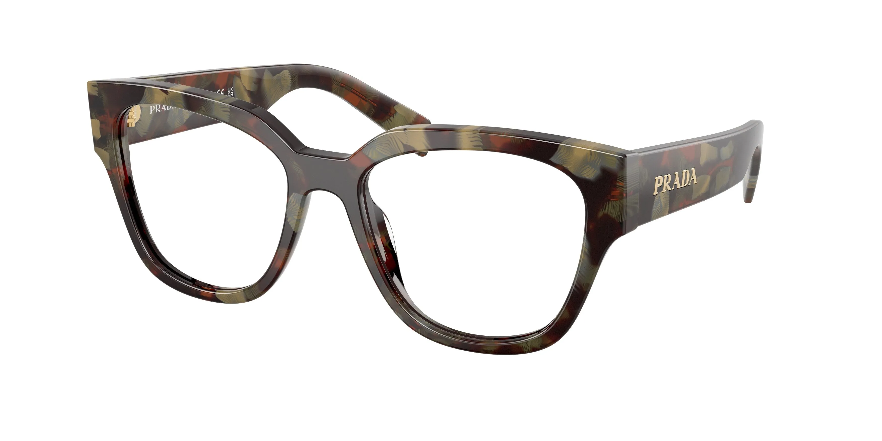 Prada PR C06V 22F1O1 Montature da vista Acetato Tartaruga Rotonda Normale - immagine 1