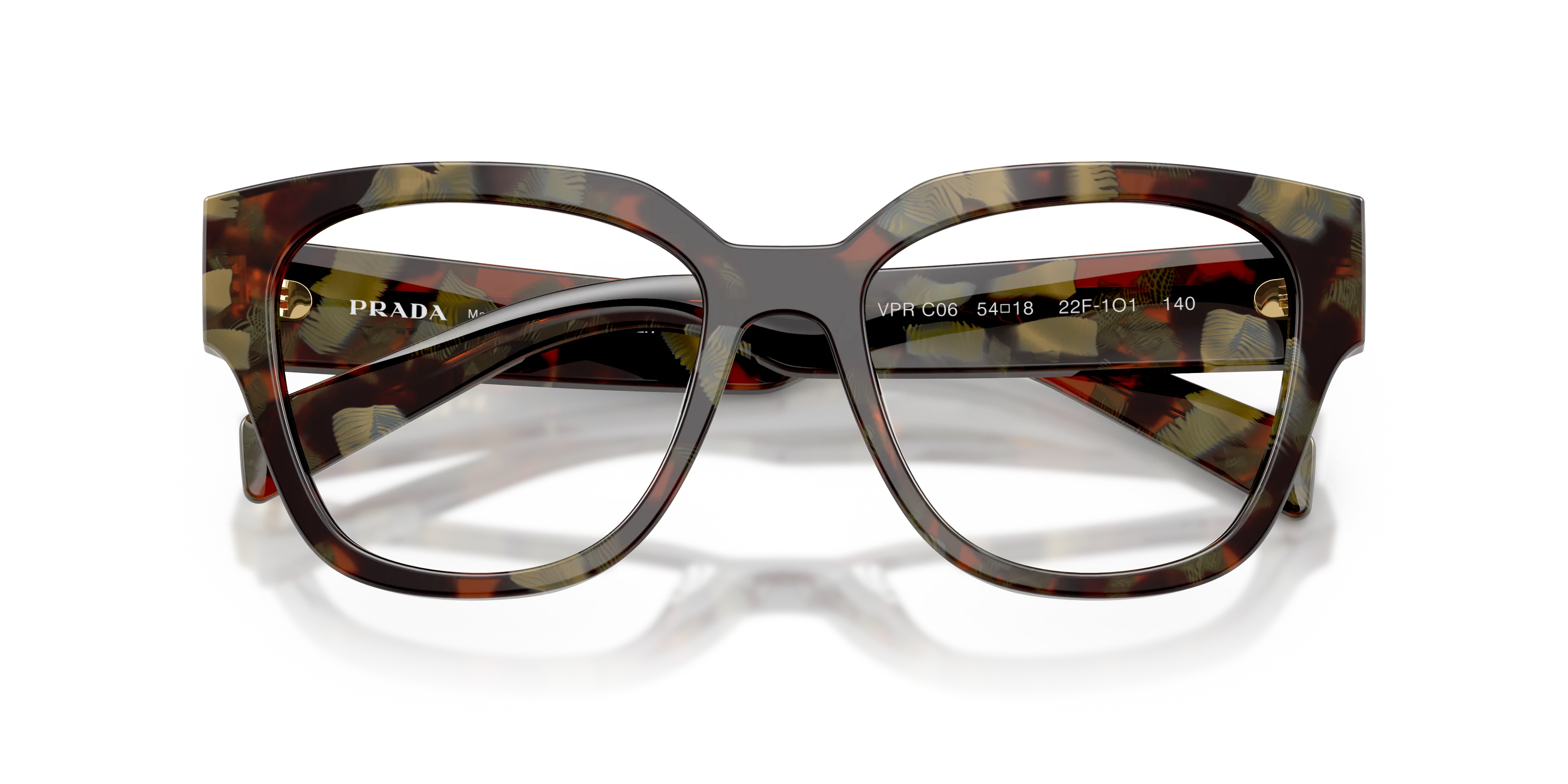 Prada PR C06V 22F1O1 Montature da vista Acetato Tartaruga Rotonda Normale - immagine 2