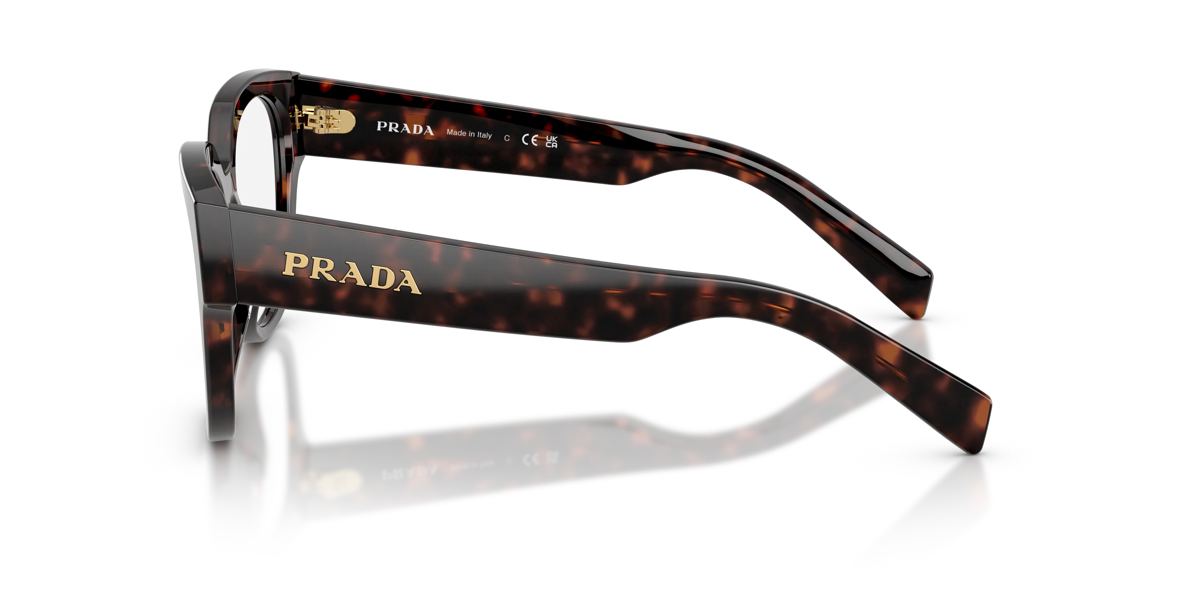 Prada PR C06V 17N1O1 Montature da vista Acetato Tartaruga Rotonda Normale - immagine 4