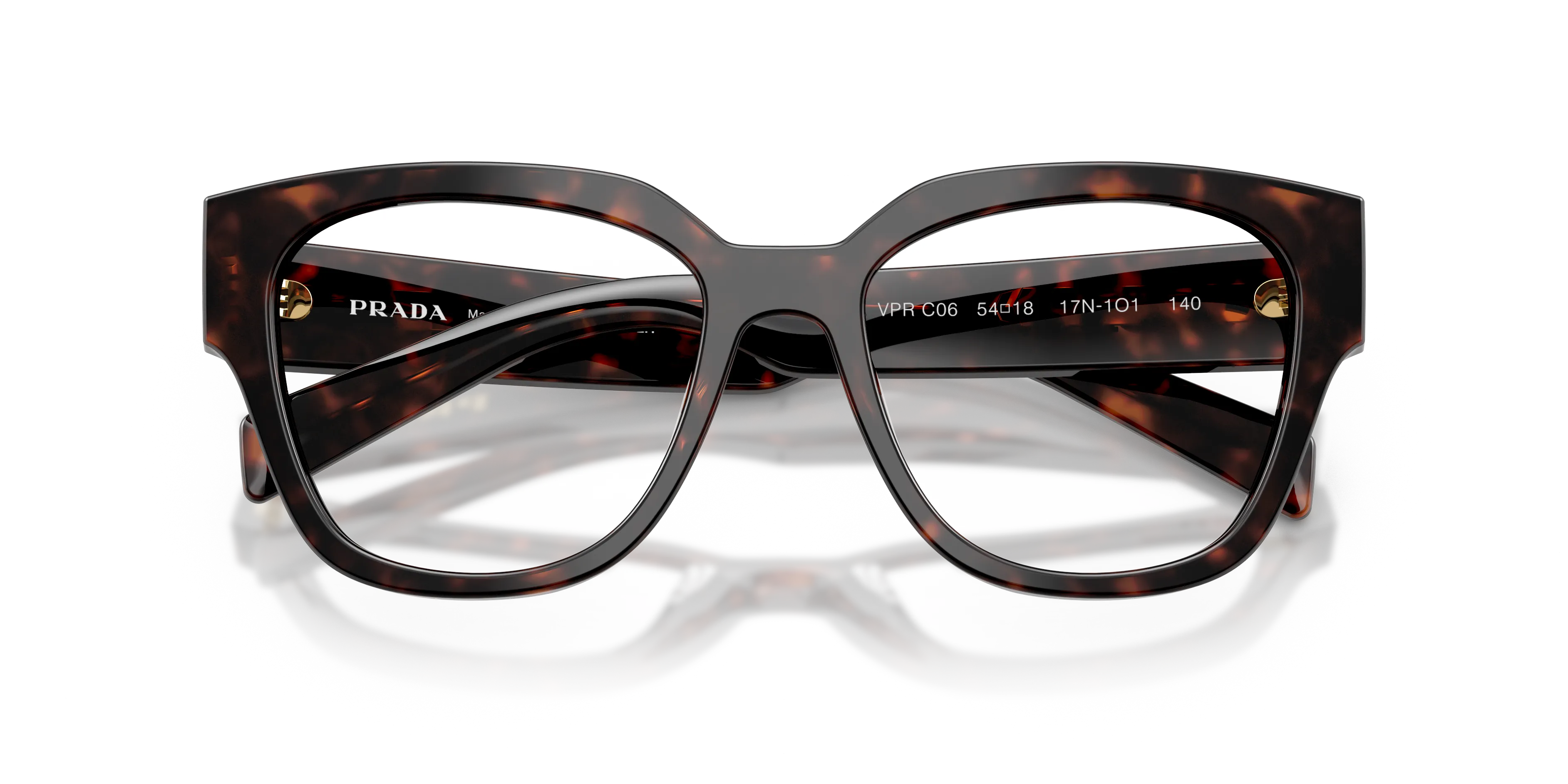 Prada PR C06V 17N1O1 Montature da vista Acetato Tartaruga Rotonda Normale - immagine 2