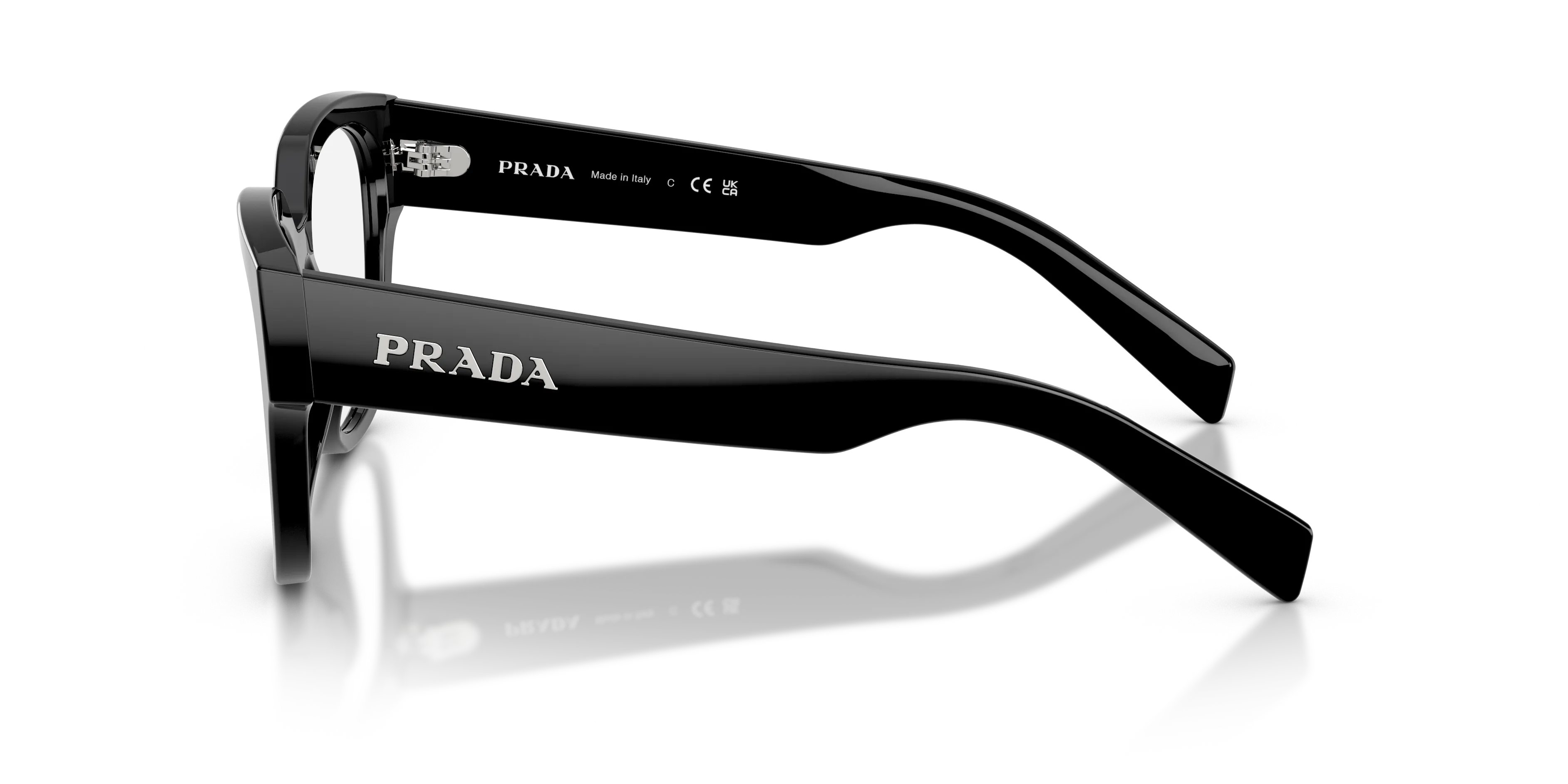 Prada PR C06V 16K1O1 Montature da vista Acetato Nero Rotonda Normale - immagine 4