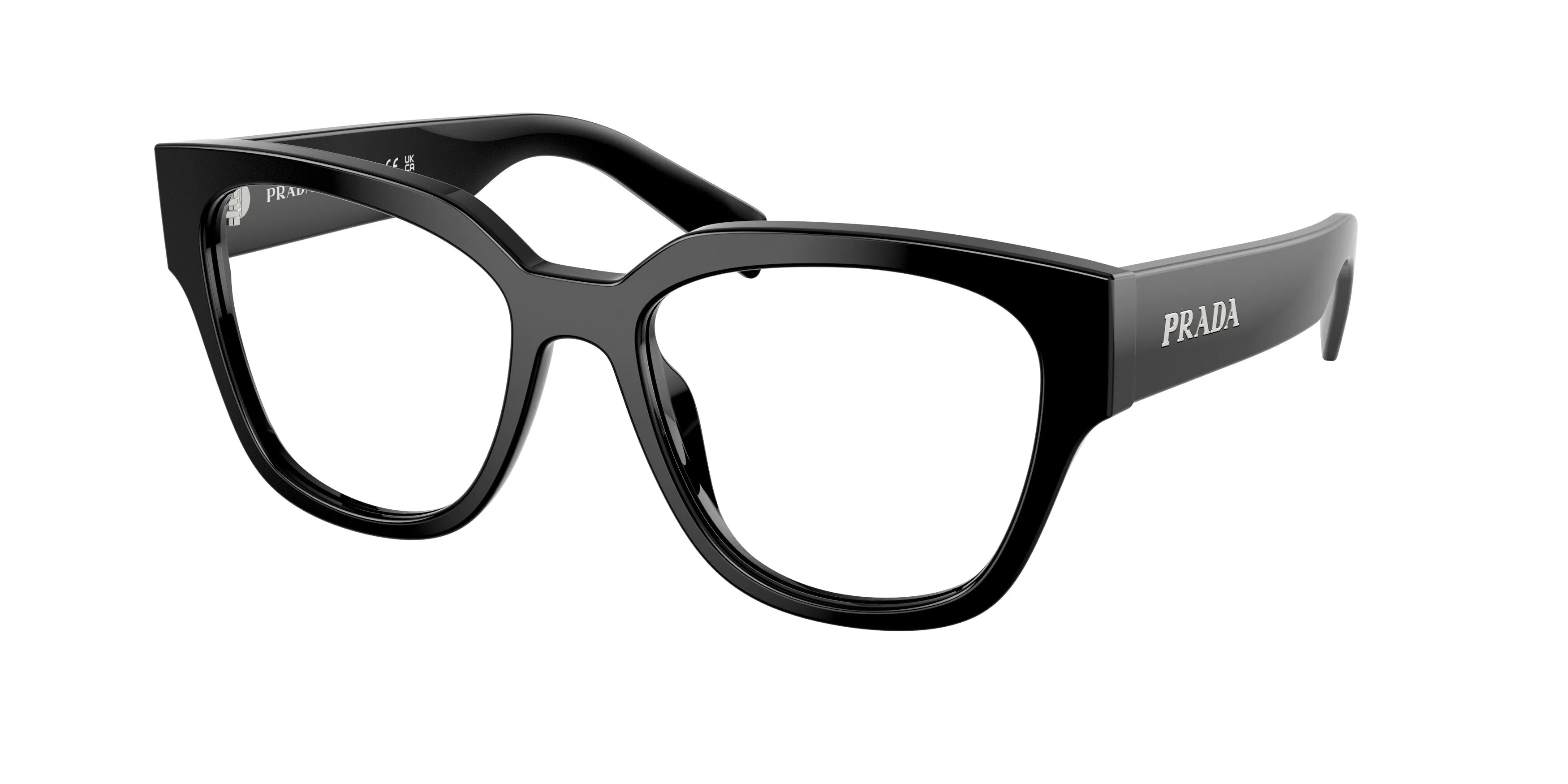 Prada PR C06V 16K1O1 Montature da vista Acetato Nero Rotonda Normale - immagine 1