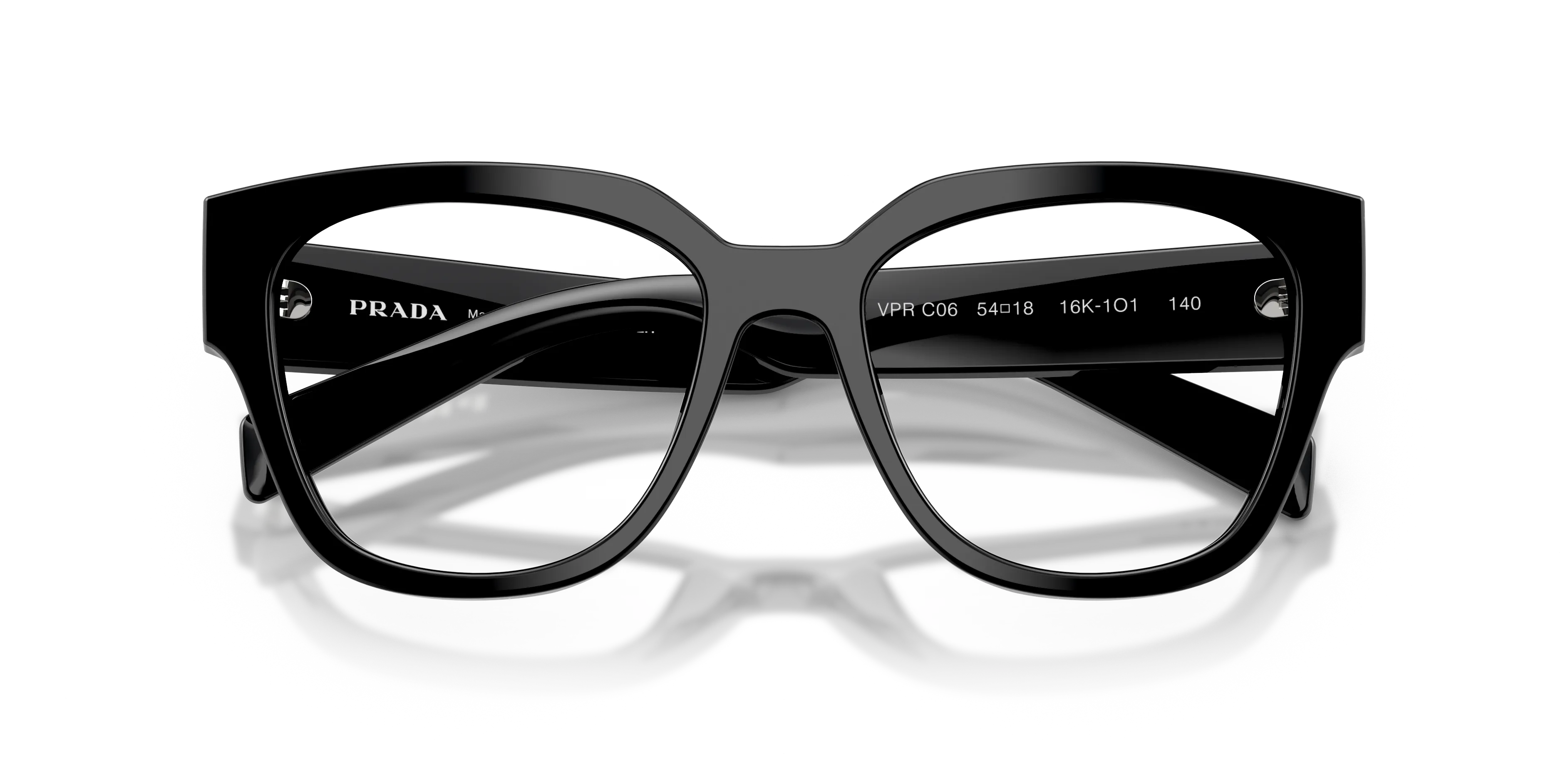 Prada PR C06V 16K1O1 Montature da vista Acetato Nero Rotonda Normale - immagine 2