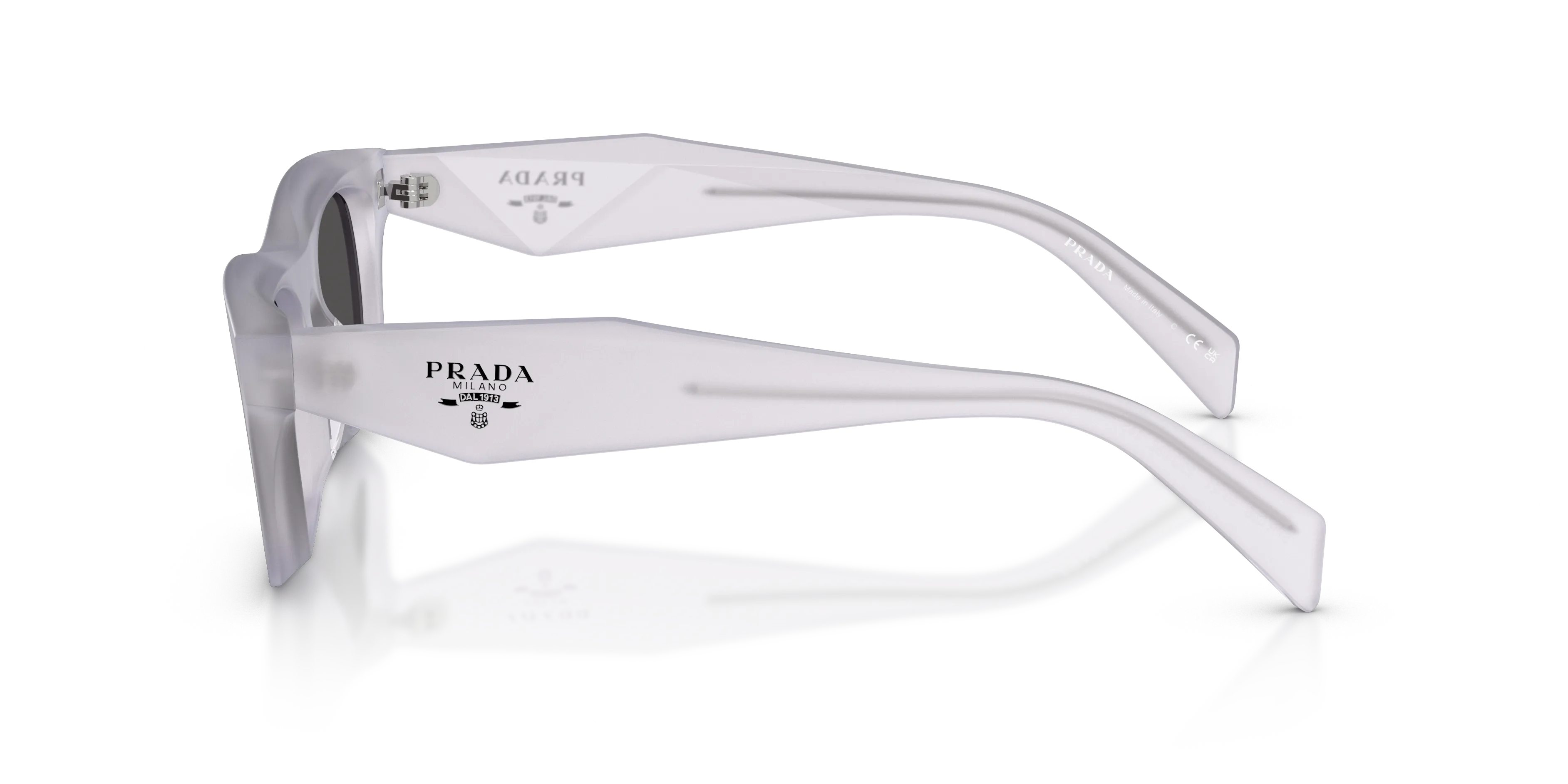 Prada PR C06S 22G08Z Occhiali da sole Acetato Trasparente Grigio Pillow Normale - immagine 4