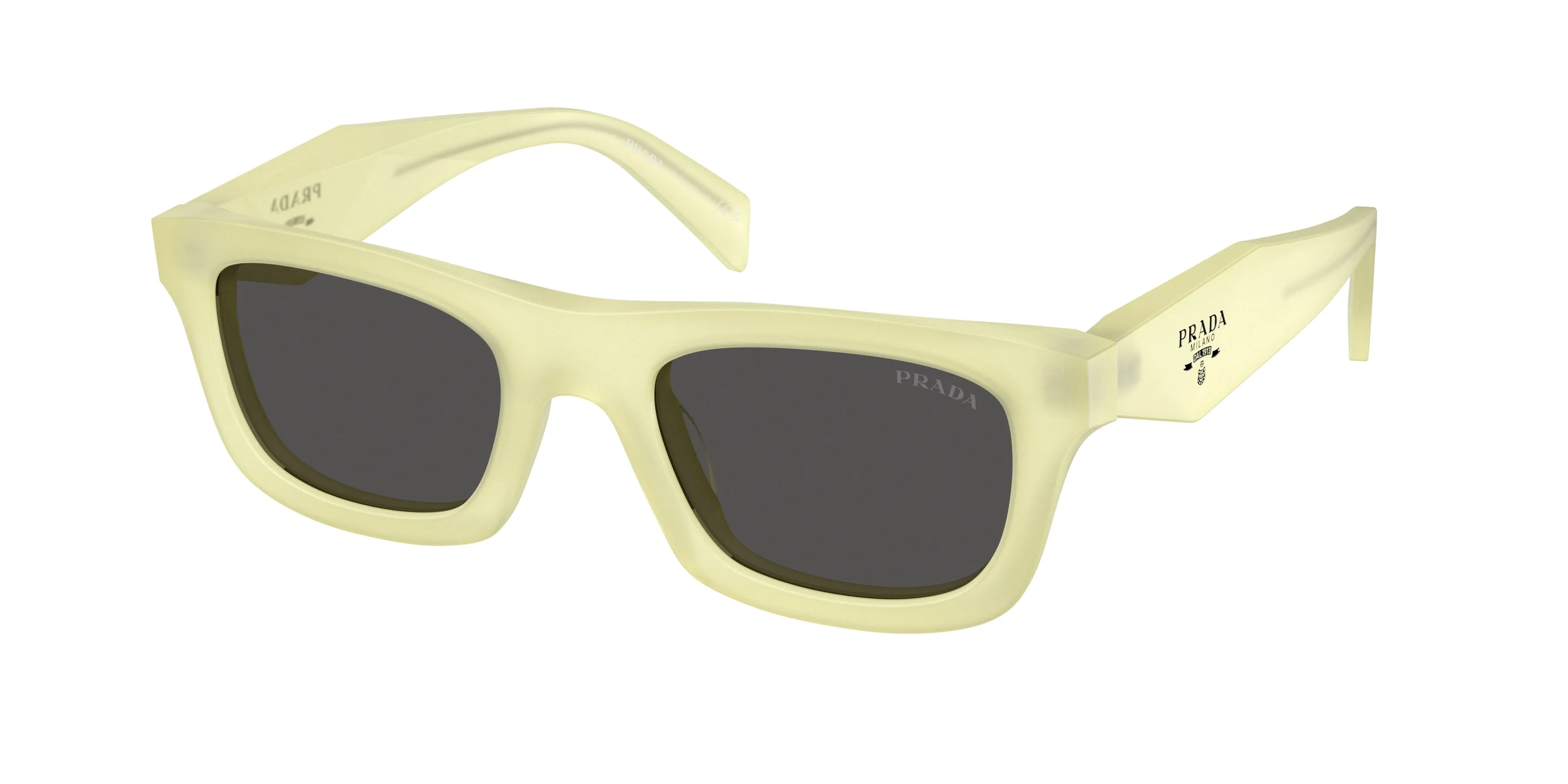 Prada PR C06S 21G08Z Occhiali da sole Acetato Giallo Grigio Pillow Normale - immagine 1