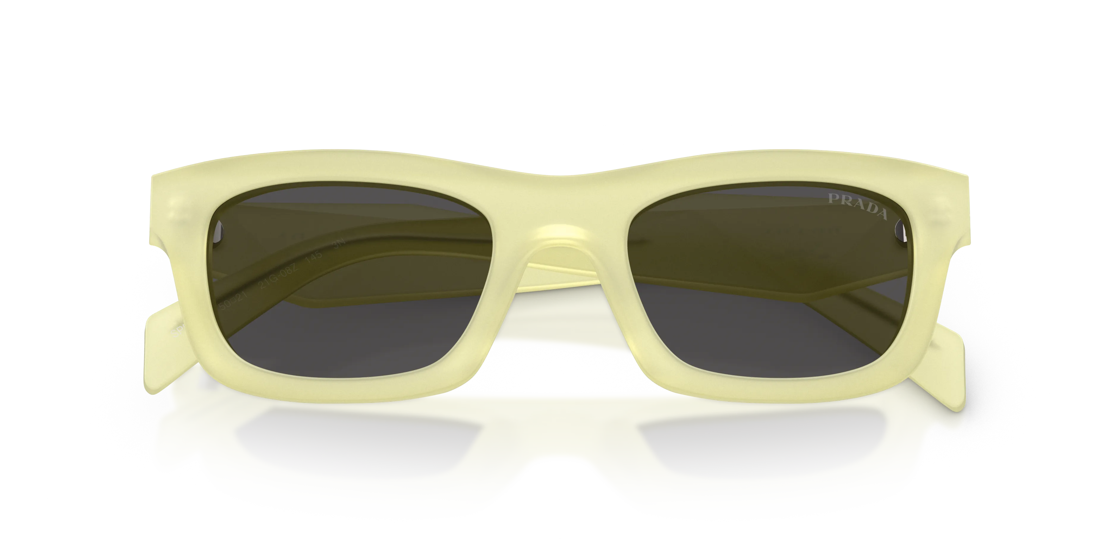 Prada PR C06S 21G08Z Occhiali da sole Acetato Giallo Grigio Pillow Normale - immagine 2