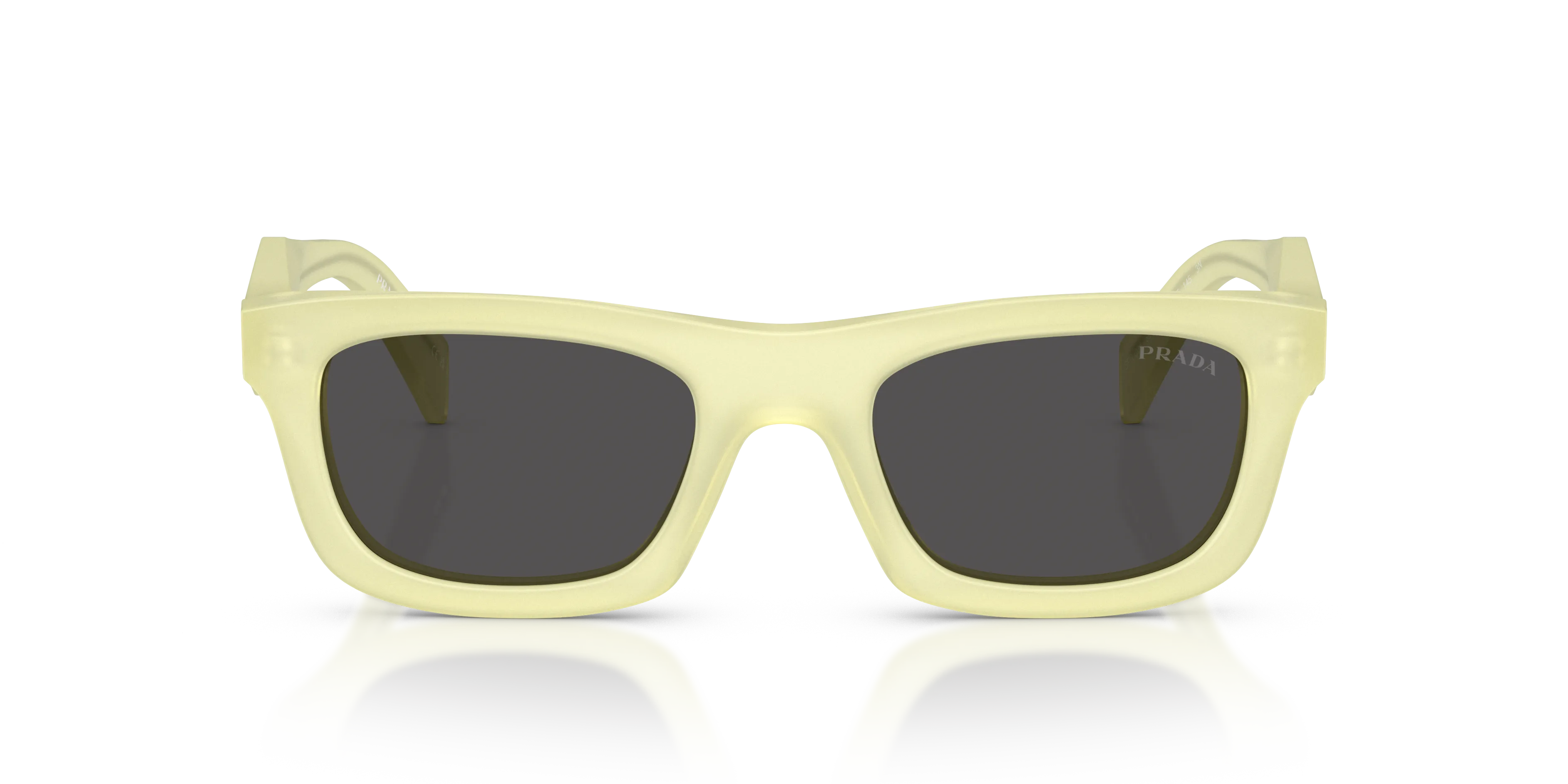Prada PR C06S 21G08Z Occhiali da sole Acetato Giallo Grigio Pillow Normale - immagine 3