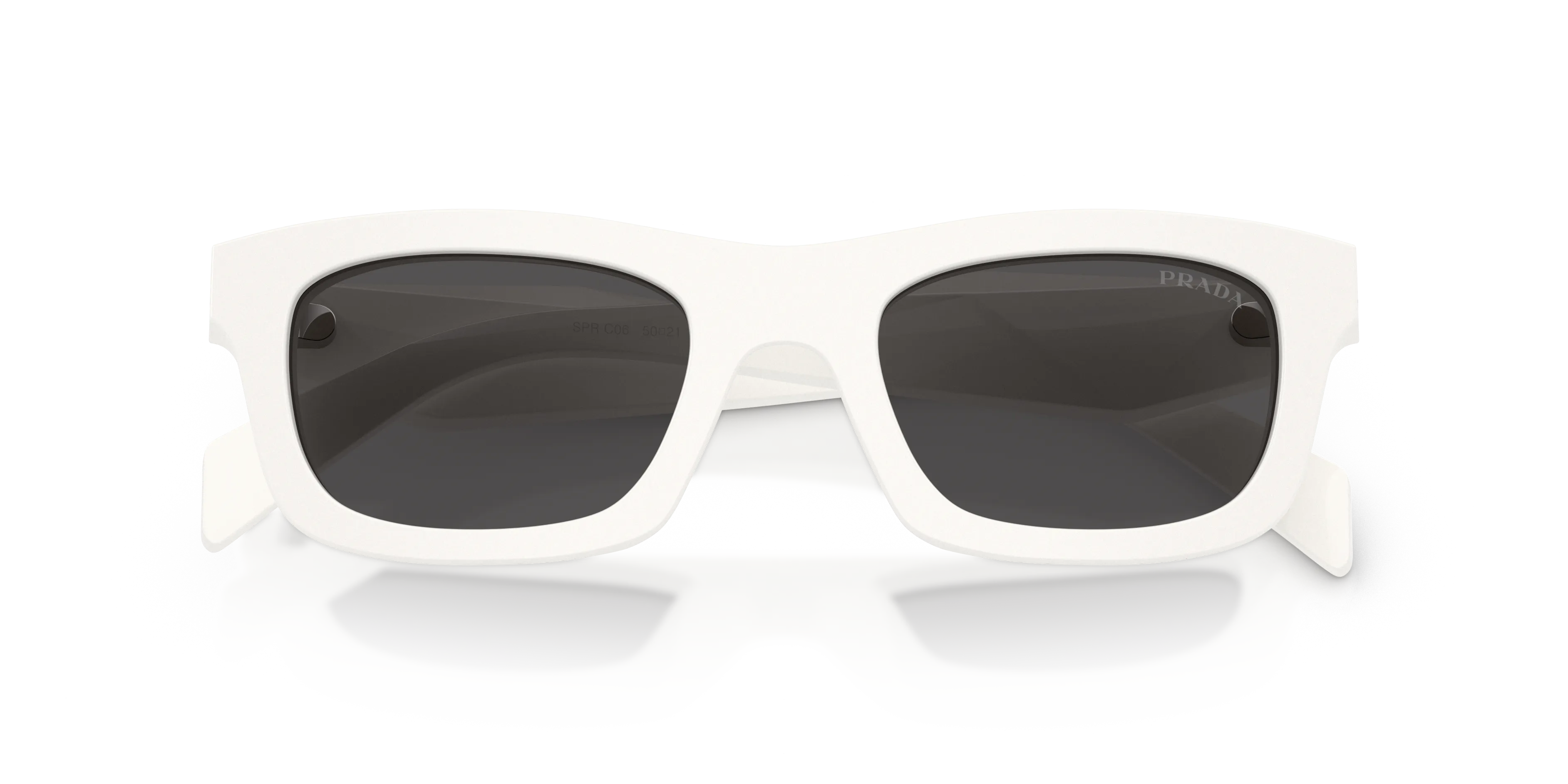 Prada PR C06S 17K08Z Occhiali da sole Acetato Bianco Grigio Pillow Normale - immagine 2