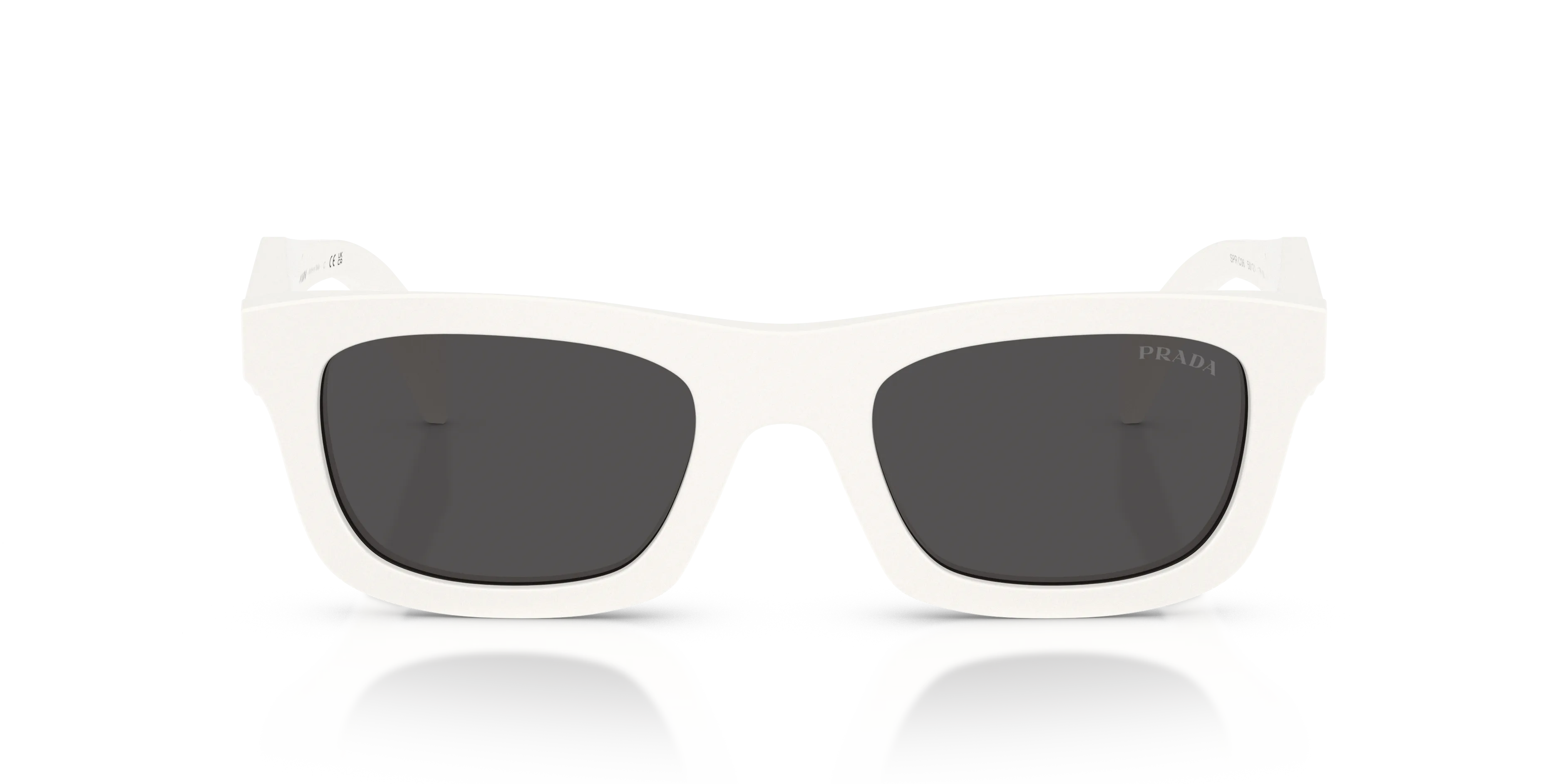 Prada PR C06S 17K08Z Occhiali da sole Acetato Bianco Grigio Pillow Normale - immagine 3