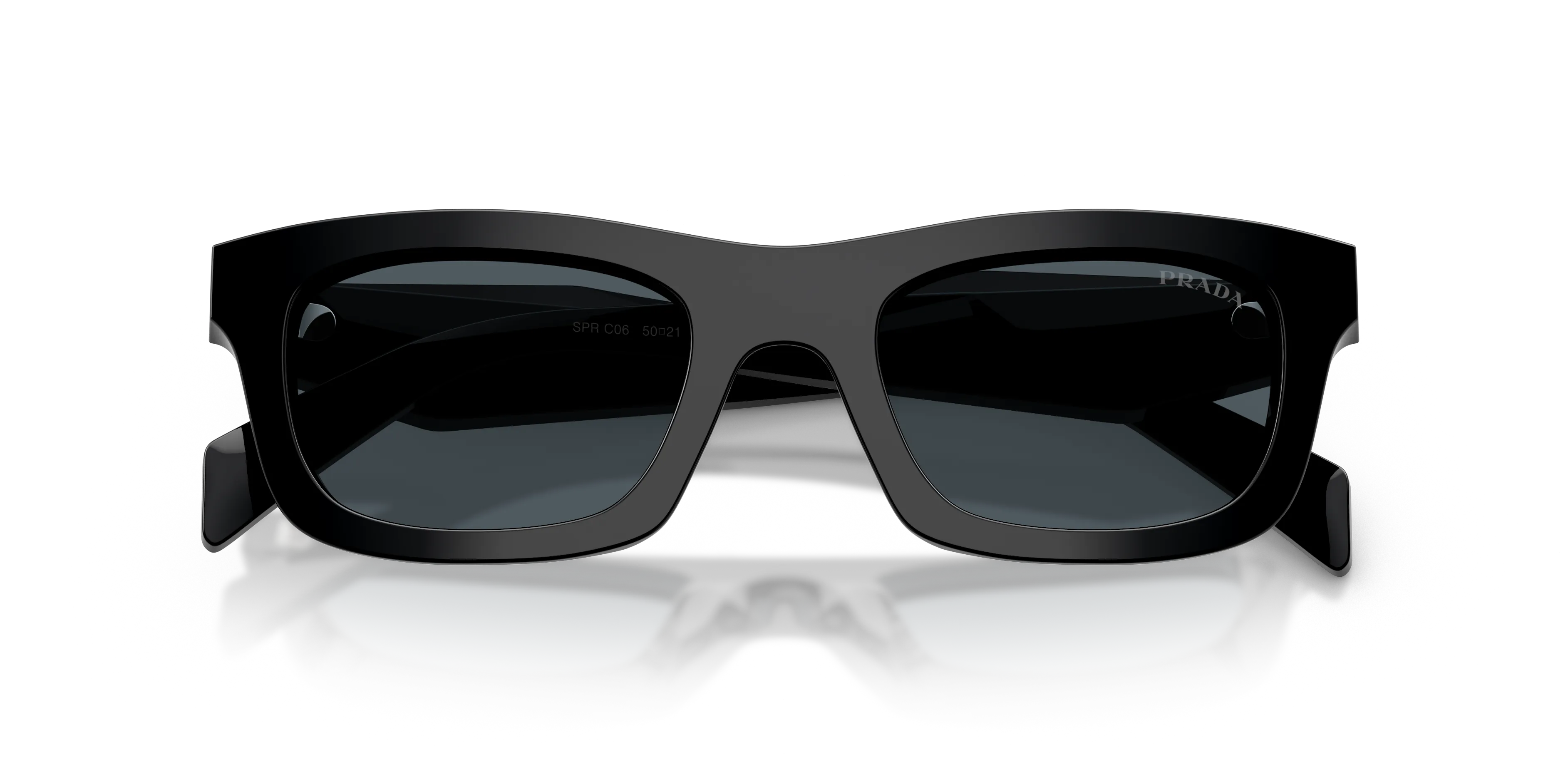 Prada PR C06S 16K70B Occhiali da sole Acetato Nero Grigio Pillow Normale - immagine 2