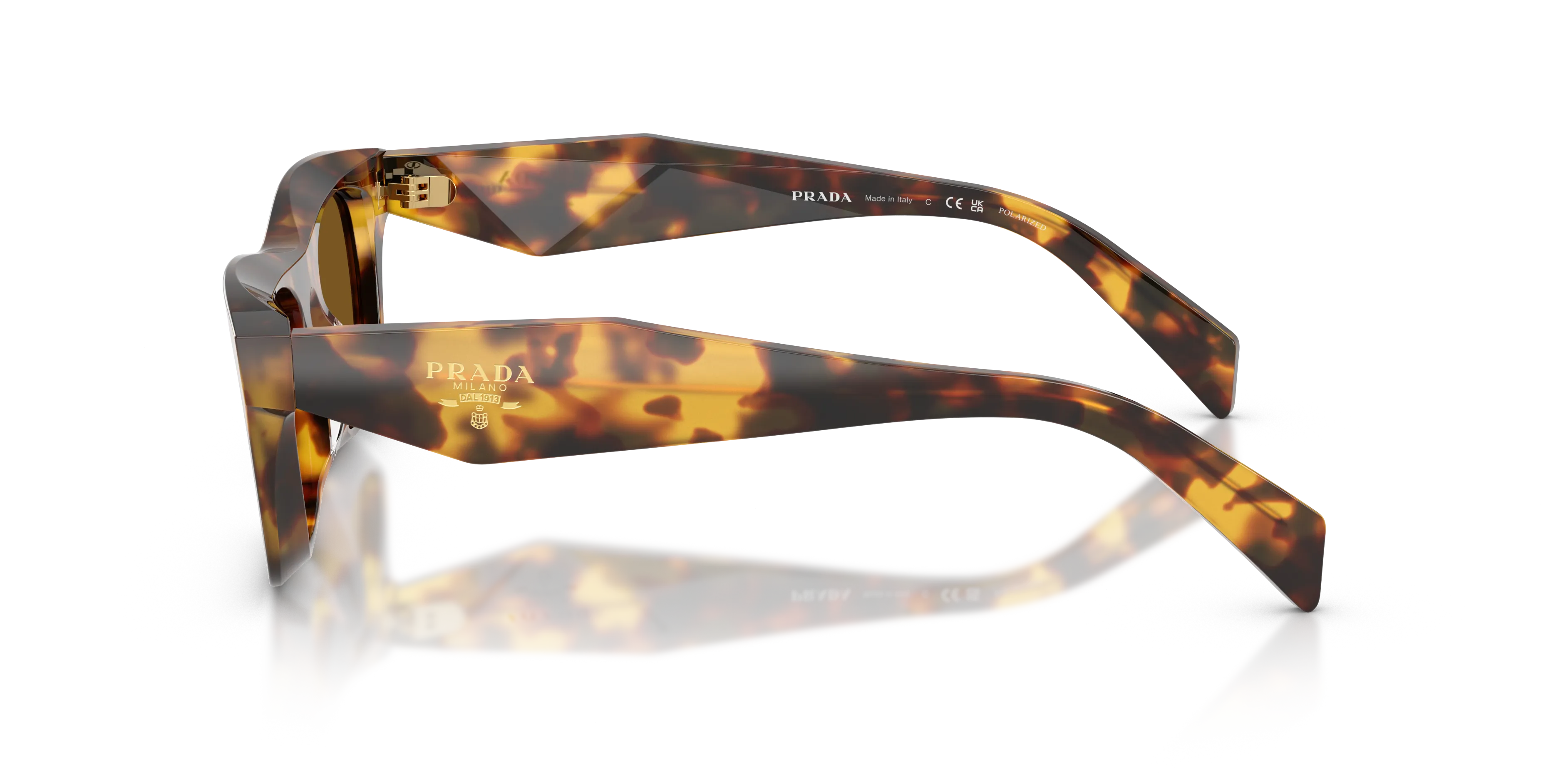 Prada PR C06S 14L10U Occhiali da sole Acetato Tartaruga Marrone Pillow Polarizzata - immagine 4