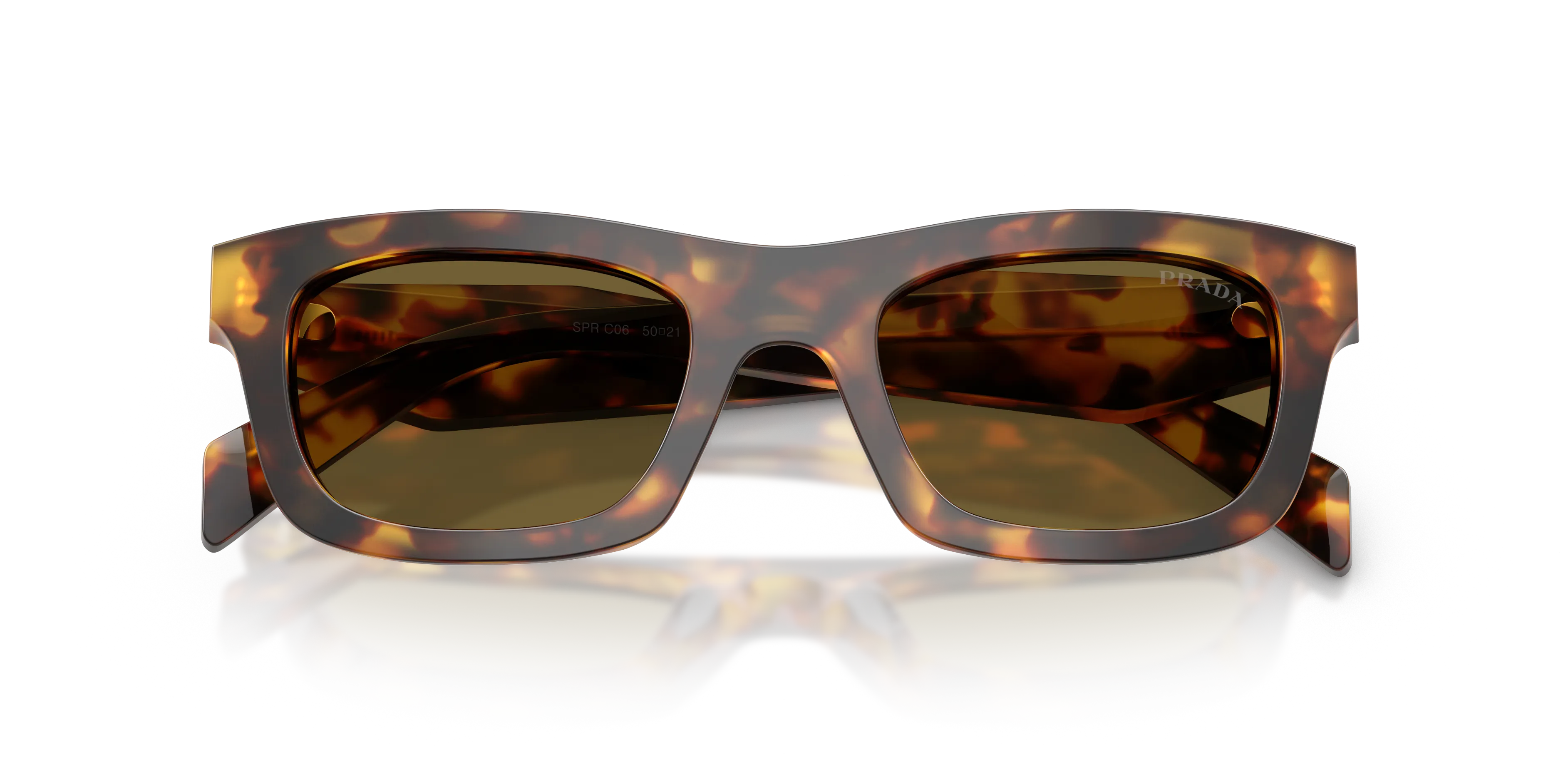 Prada PR C06S 14L09Z Occhiali da sole Acetato Tartaruga Marrone Pillow Normale - immagine 2