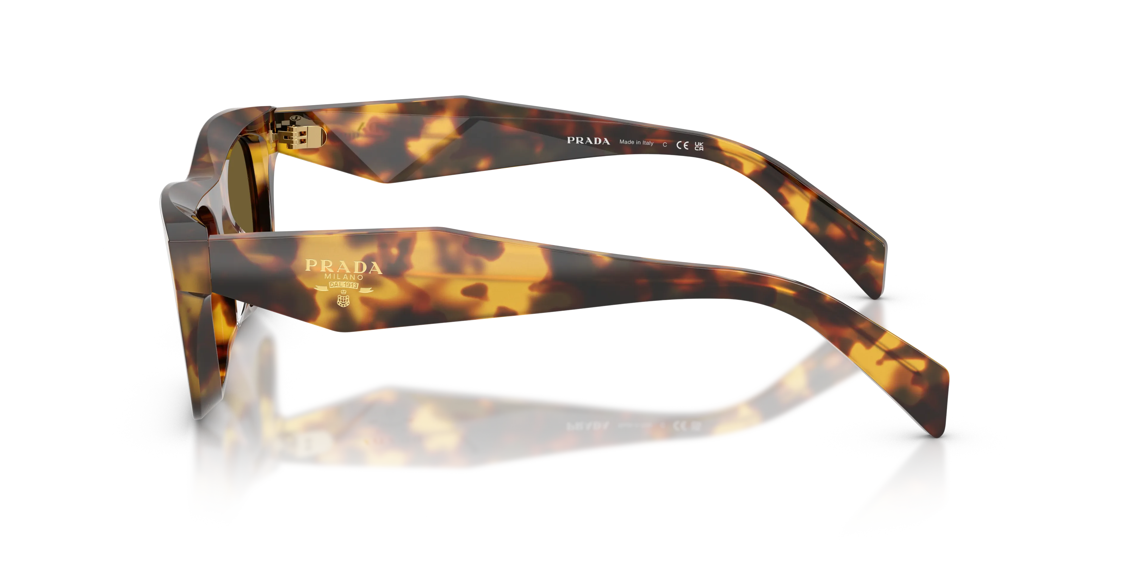 Prada PR C06S 14L09Z Occhiali da sole Acetato Tartaruga Marrone Pillow Normale - immagine 4