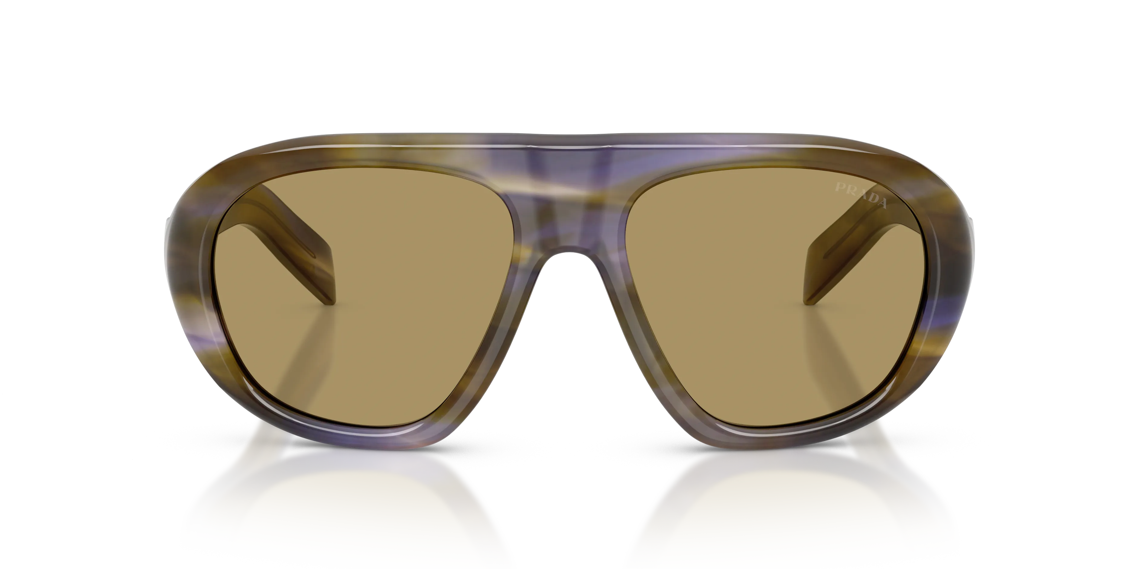 Prada PR C05S 23G70G Occhiali da sole Acetato Marrone Verde Geometrica Normale - immagine 3