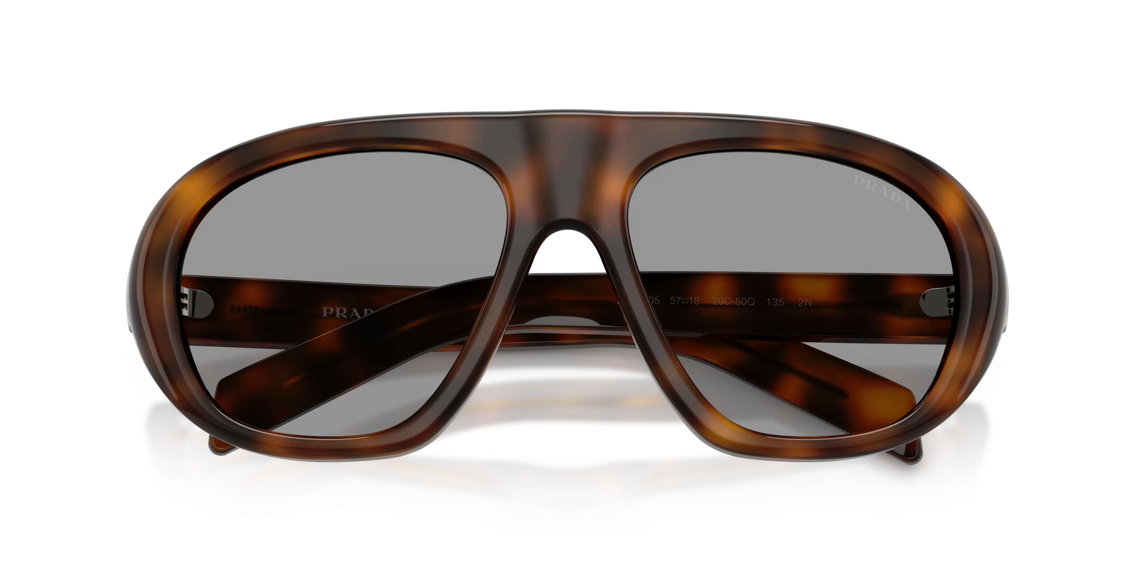 Prada PR C05S 20D50Q Occhiali da sole Acetato Havana Grigio Geometrica Normale - immagine 2