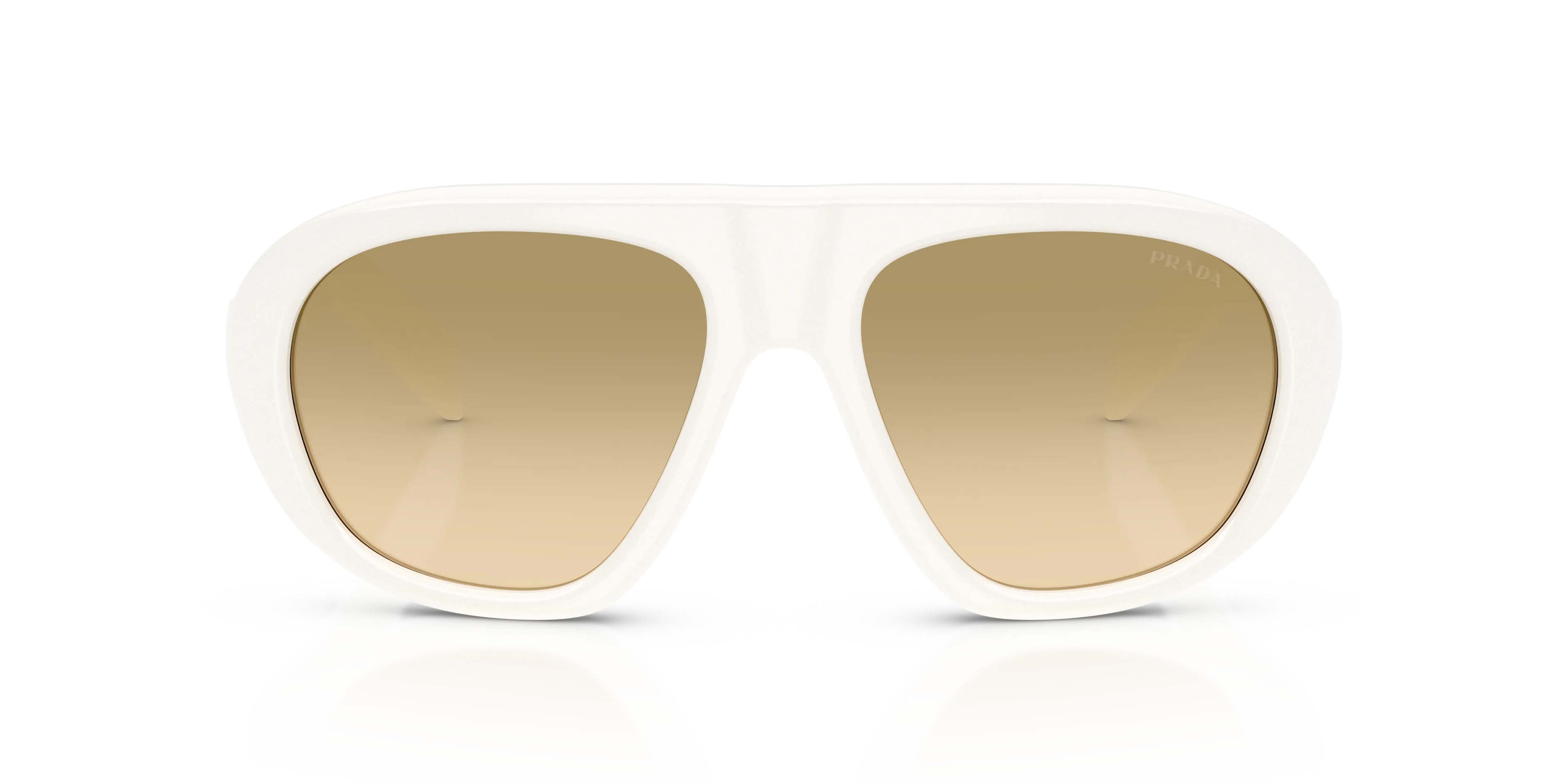 Prada PR C05S 17K20S Occhiali da sole Acetato Bianco Giallo Geometrica Normale Sfumato - immagine 3