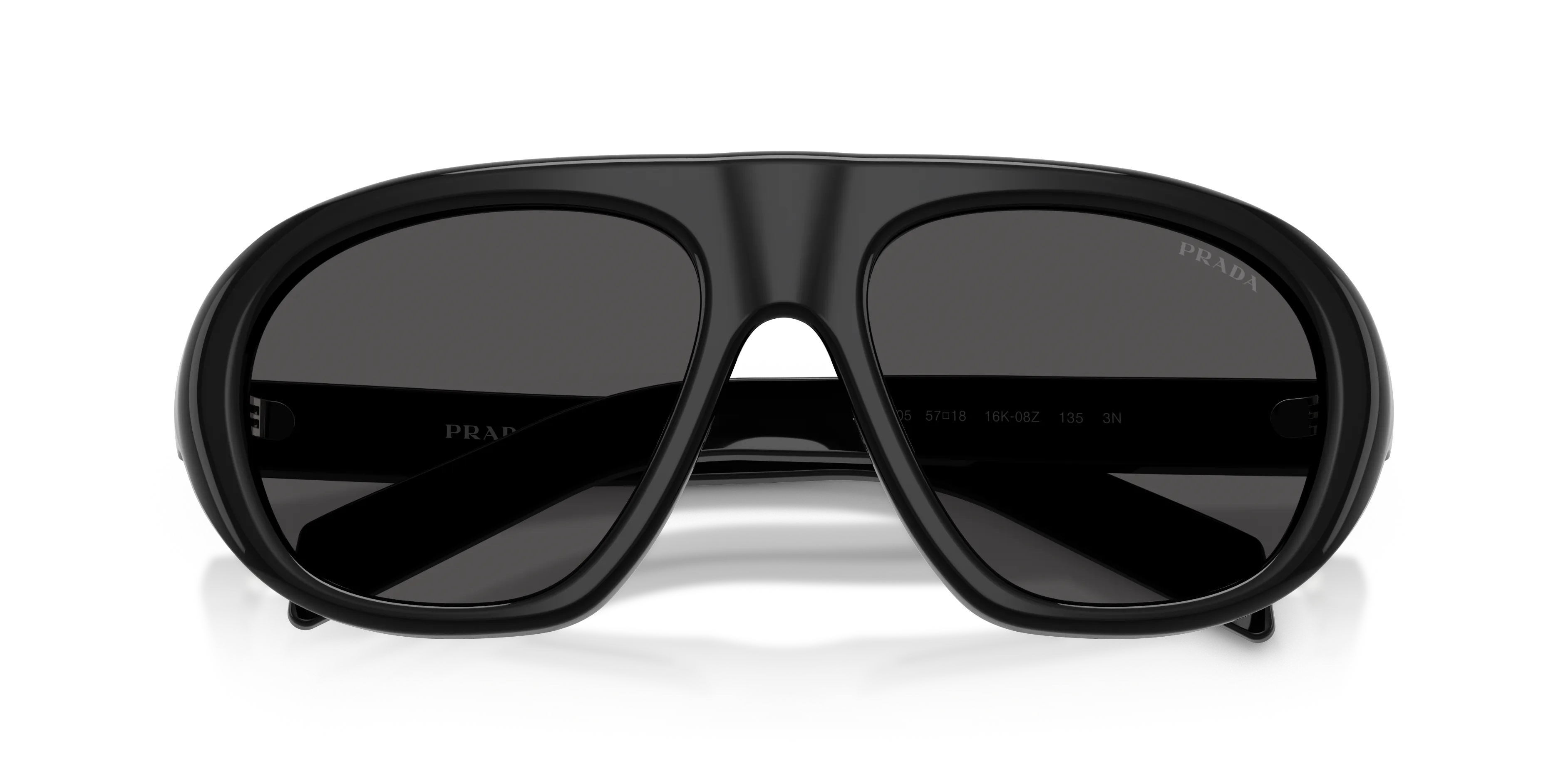 Prada PR C05S 16K08Z Occhiali da sole Acetato Nero Grigio Geometrica Normale - immagine 2