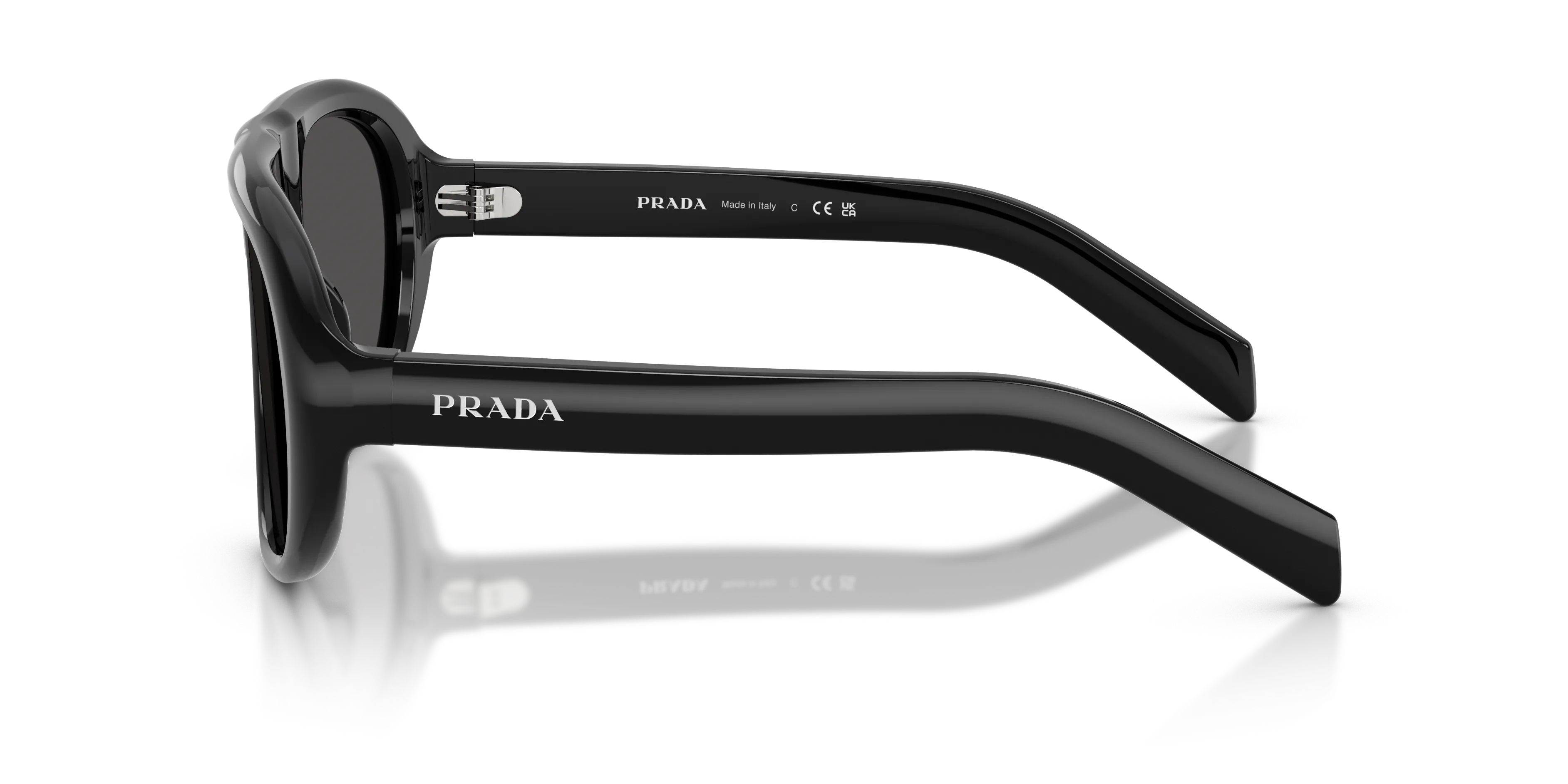 Prada PR C05S 16K08Z Occhiali da sole Acetato Nero Grigio Geometrica Normale - immagine 4