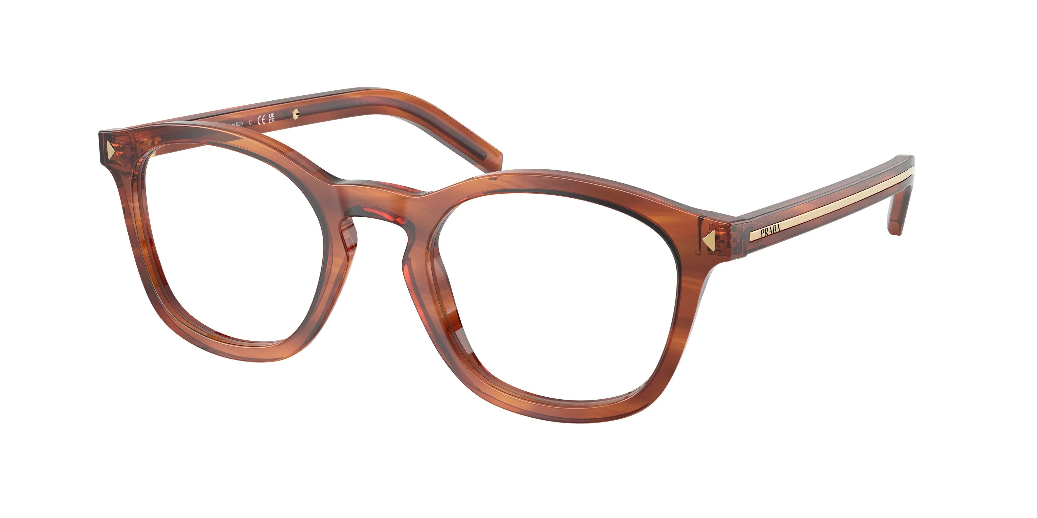 Prada PR C04V 27F1O1 Montature da vista Acetato Marrone Pillow Normale - immagine 1