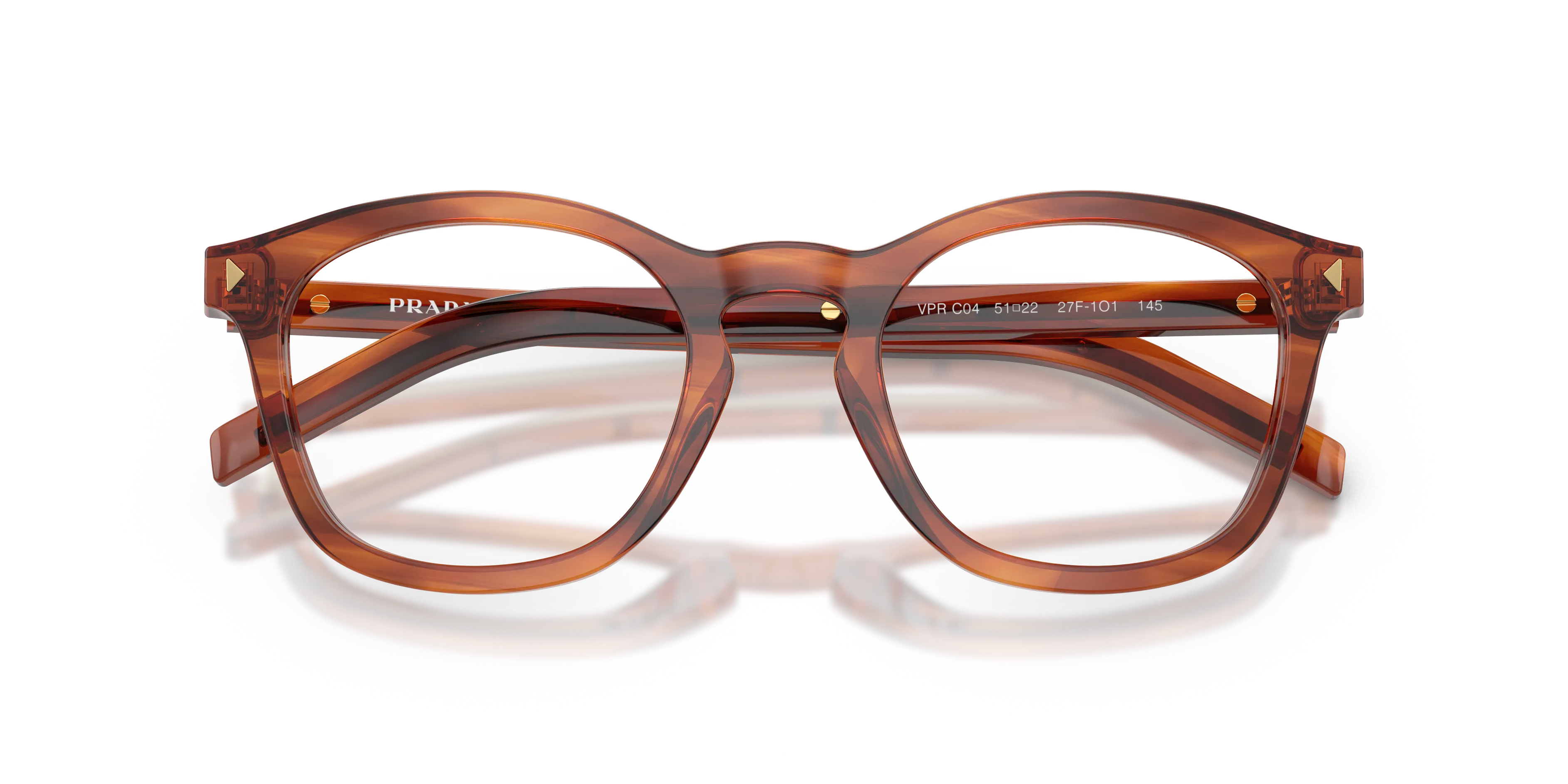Prada PR C04V 27F1O1 Montature da vista Acetato Marrone Pillow Normale - immagine 2