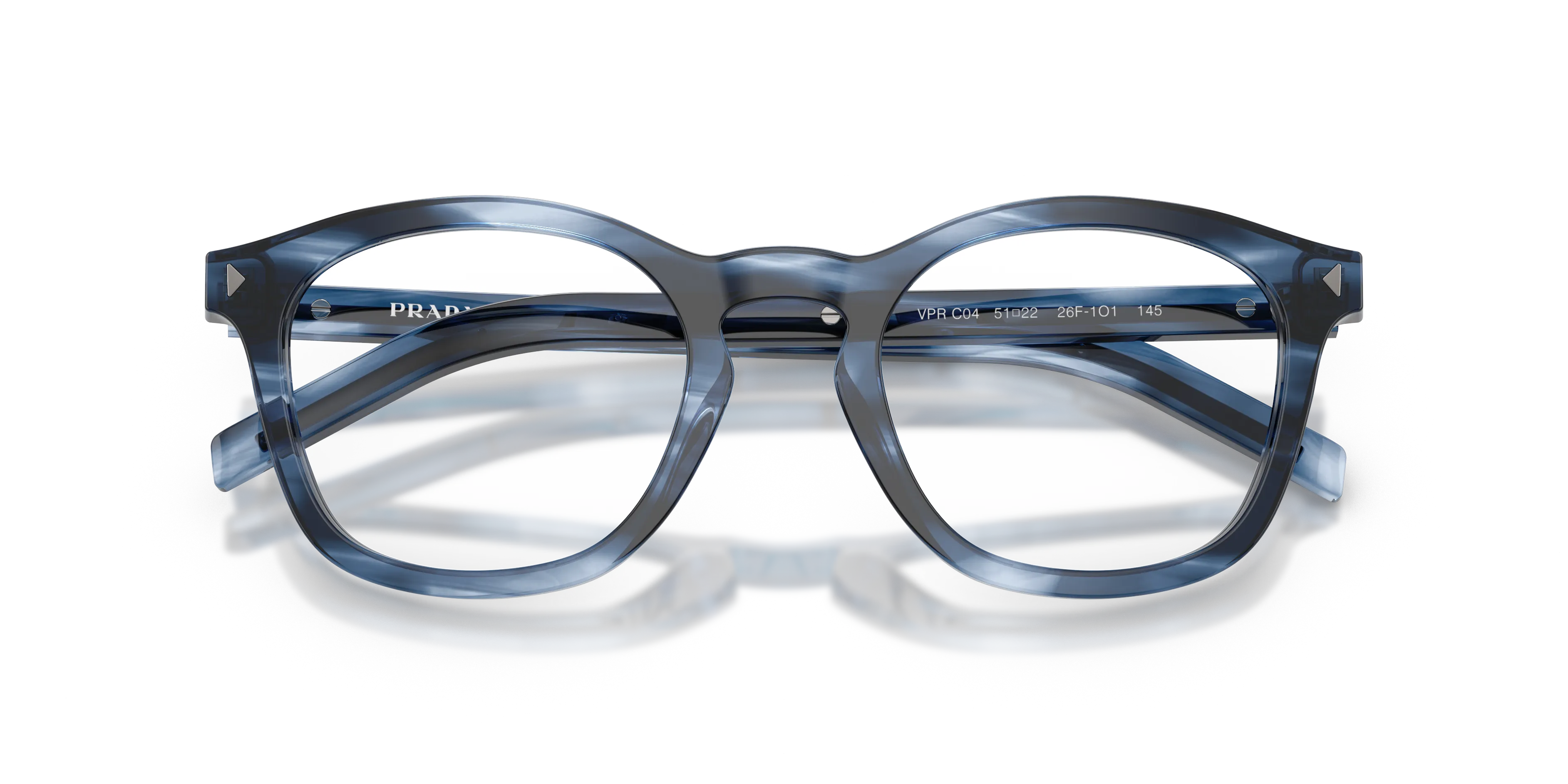 Prada PR C04V 26F1O1 Montature da vista Acetato Blu Pillow Normale - immagine 2