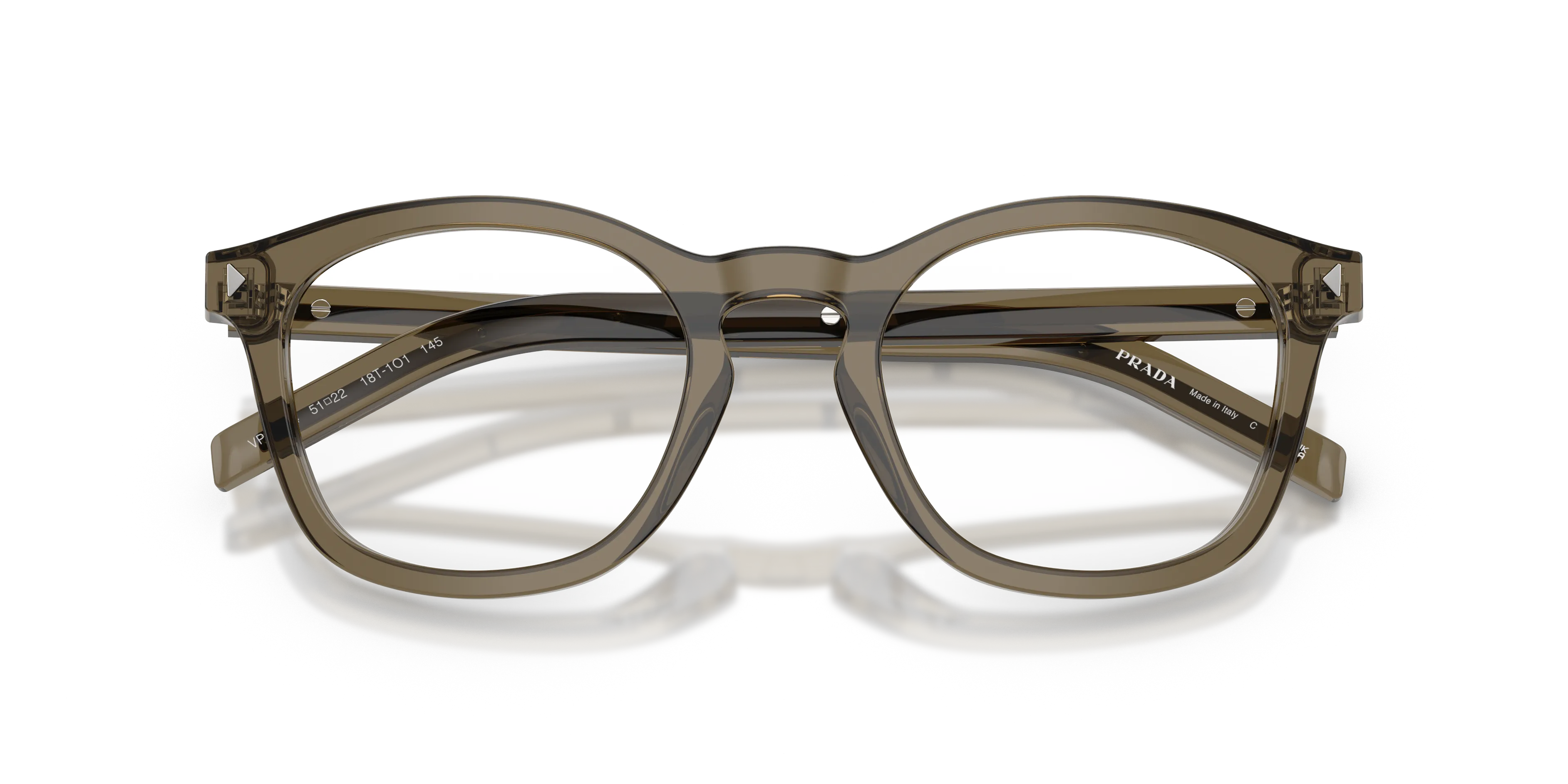 Prada PR C04V 18T1O1 Montature da vista Acetato Marrone Pillow Normale - immagine 2
