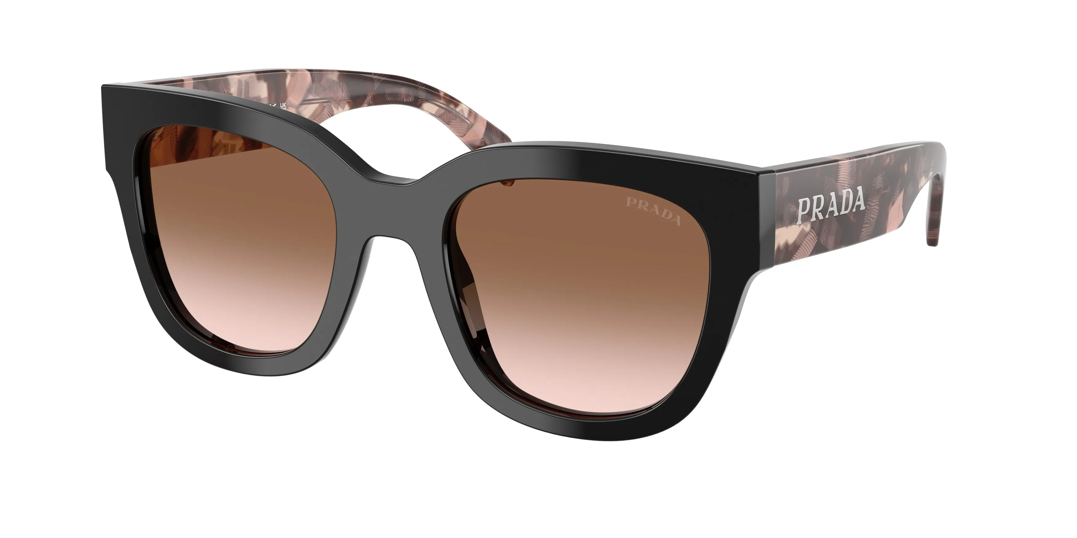 Prada PR C04S 28F90P Occhiali da sole Acetato Nero Marrone Squadrata Normale Sfumato - immagine 1